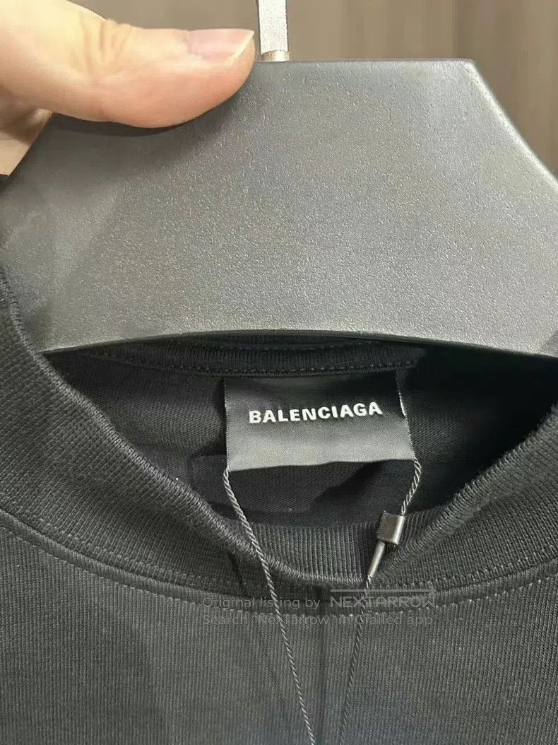 Balenciaga Balenciaga Chest Embroidered Rainbow Letter Logo Black Sho Size US L / EU 52-54 / 3 - 3 Thumbnail