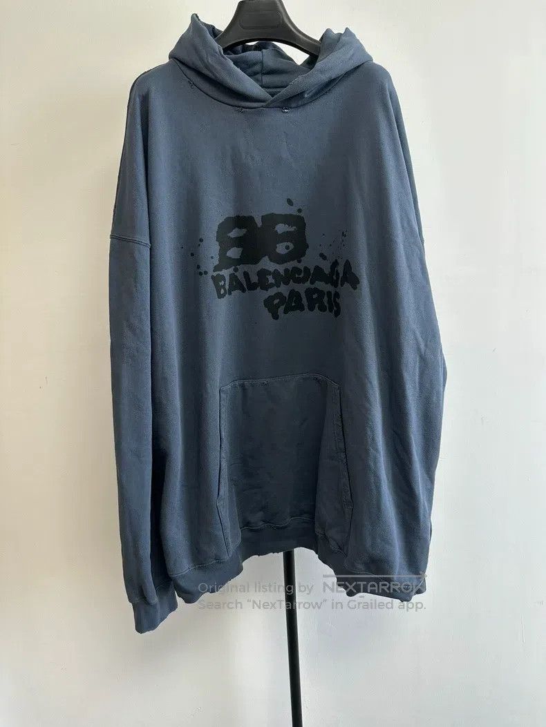 Balenciaga Balenciaga Pattern Printed Long Sleeve Sweatshirt Blue Size US XS / EU 42 / 0 - 1 Thumbnail