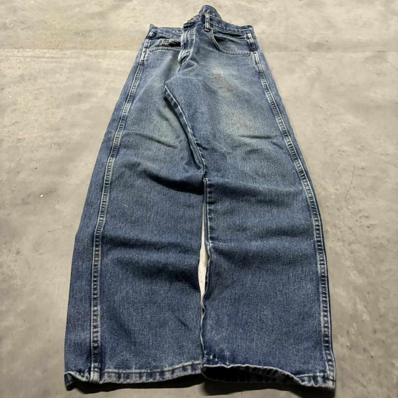 Japanese Brand × Vintage Crazy Vintage Y2K/2000s Grunge Medium Wash Essential Denim Jeans! Size US 34 / EU 50 - 3 Thumbnail