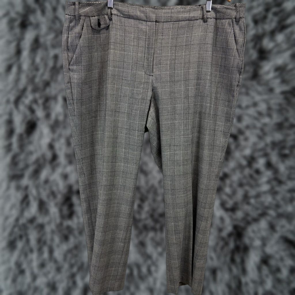 Talbots VINTAGE Talbots Heritage Dress Pants Plaid Wool Blend 22W Women Plus Pants Black White Career Womens Size 40" / US 18 - 1 Thumbnail