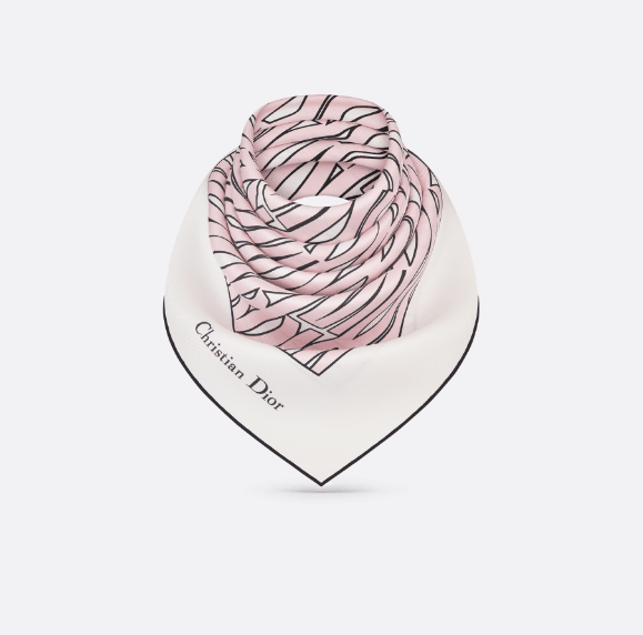 Dior o1w1db10625 Size : OS / Square Scarf in White/Pale Pink Size ONE SIZE - 3 Thumbnail