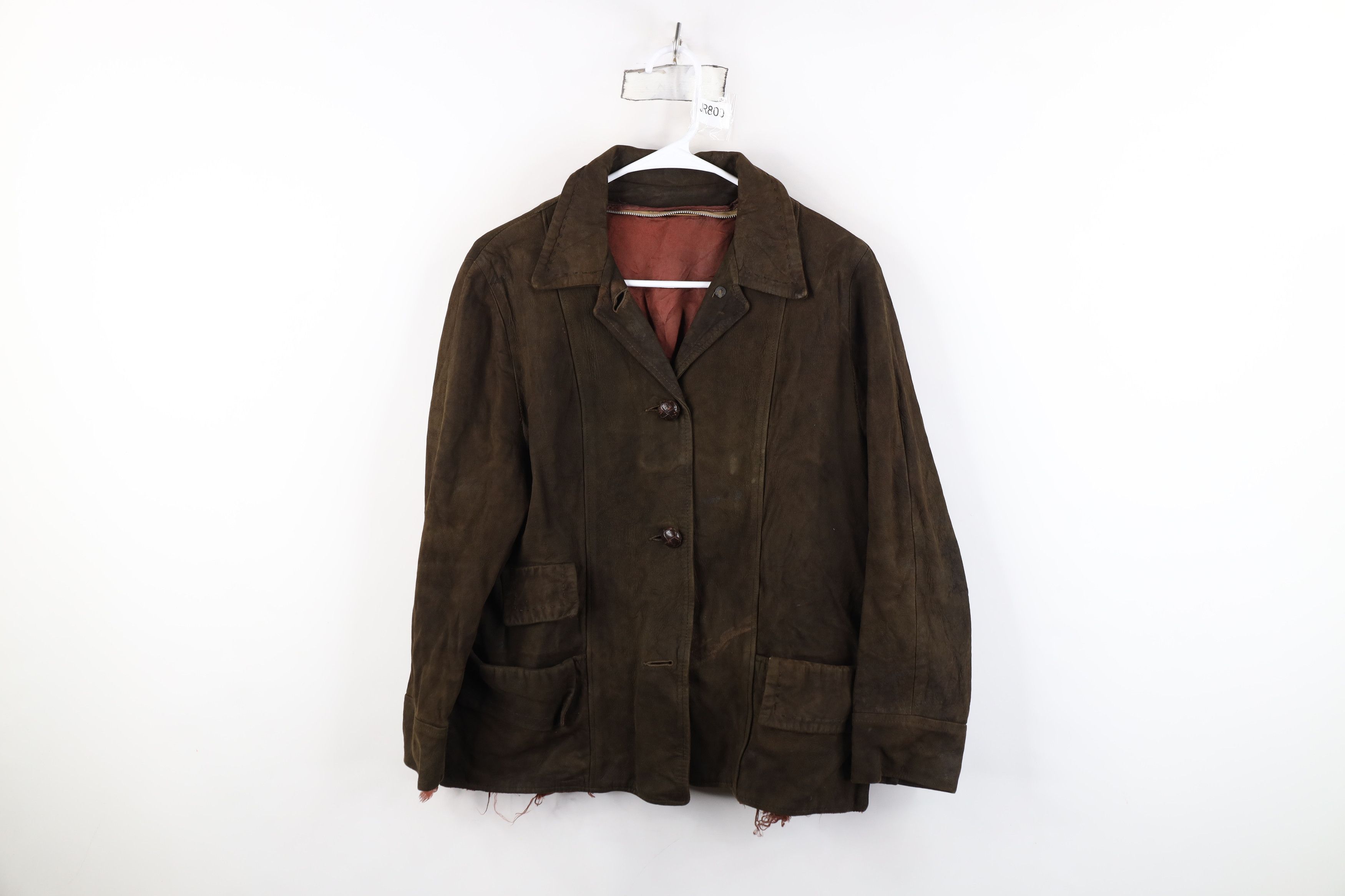 Vintage Vintage 60s 70s Streetwear Suede Leather Jacket Brown Size M / US 6-8 / IT 42-44 - 1 Thumbnail