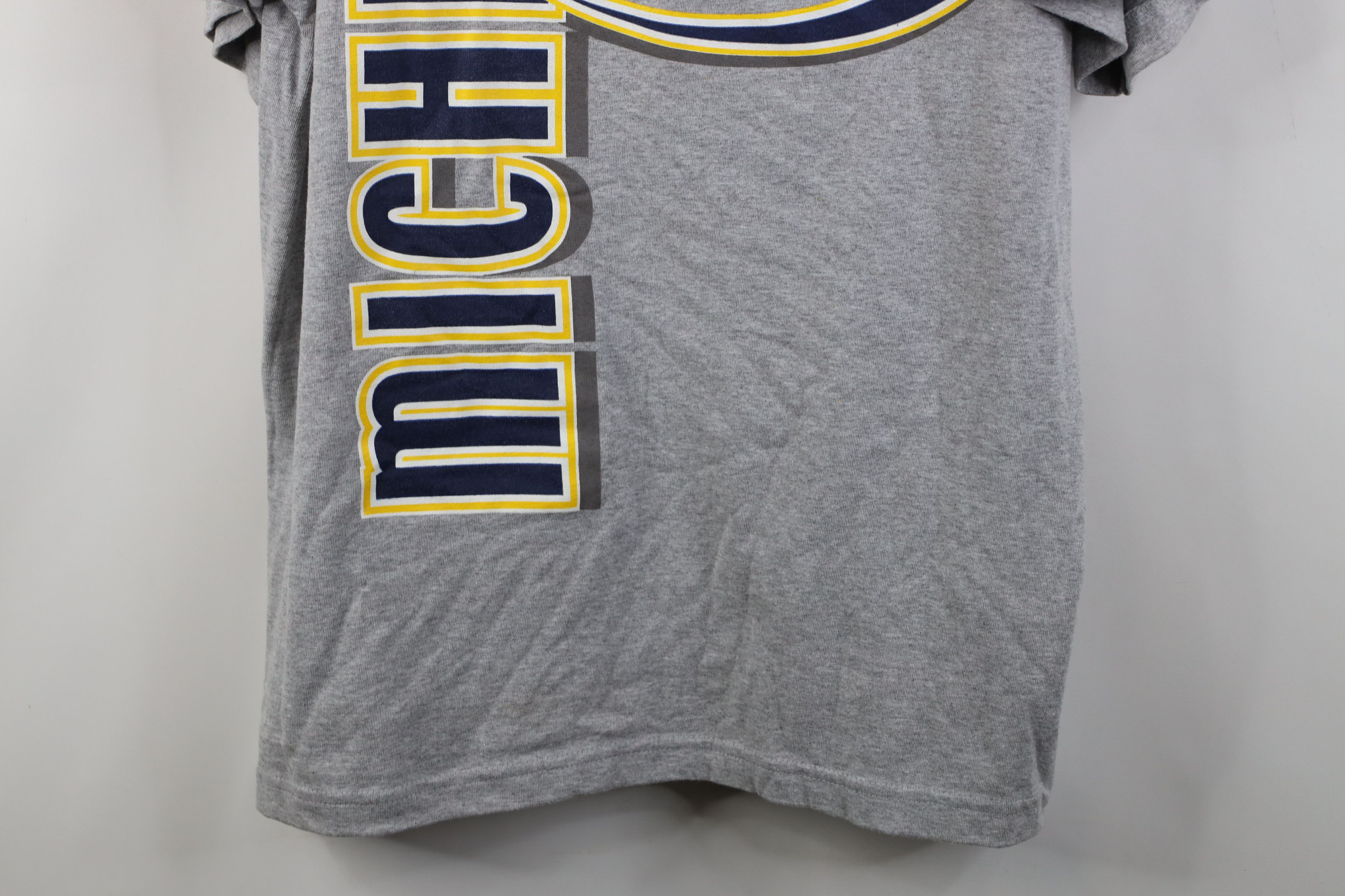 Vintage Vintage 90s University of Michigan Short Sleeve T-Shirt Gray Size US XL / EU 56 / 4 - 3 Thumbnail