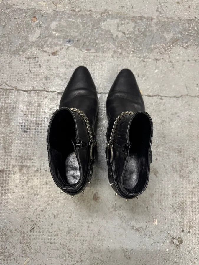 Saint Laurent Paris Saint Laurent Cowboy Ankle Leather Black Boots Size US 6 / IT 36 - 7 Thumbnail