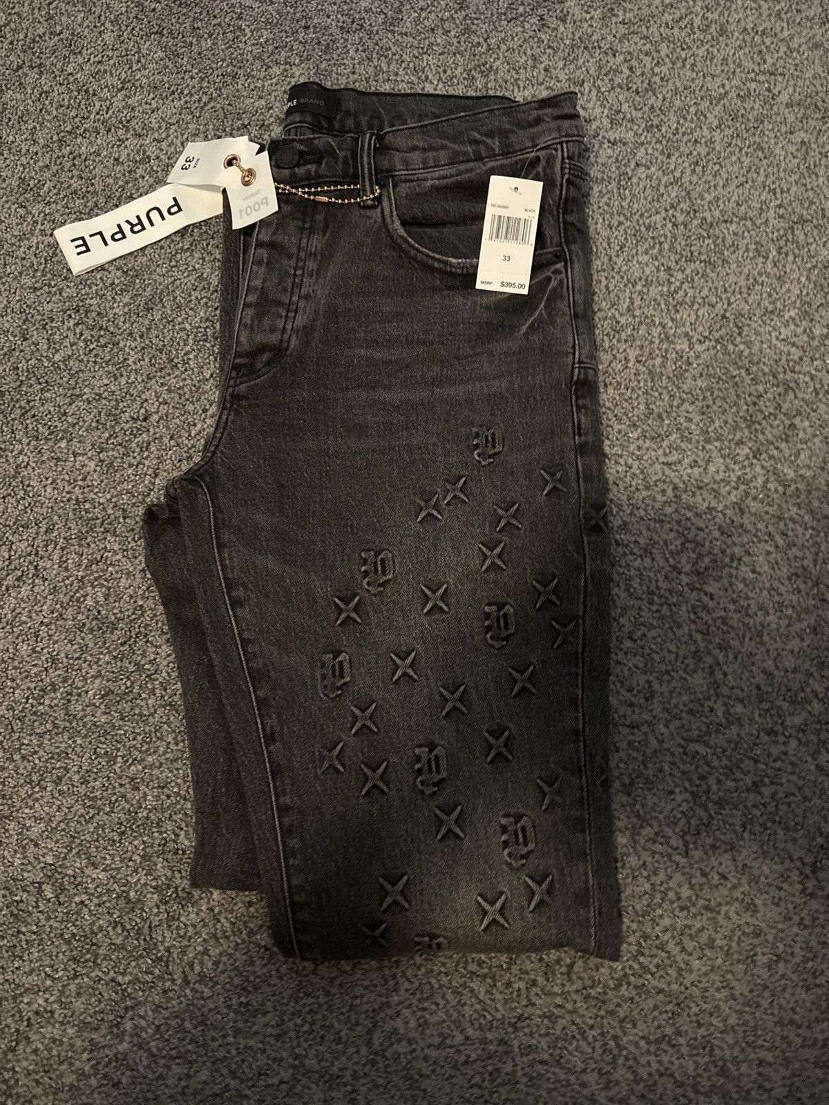 Purple BNWT Purple Monogram Denim sz 33 Size US 33 - 1 Thumbnail