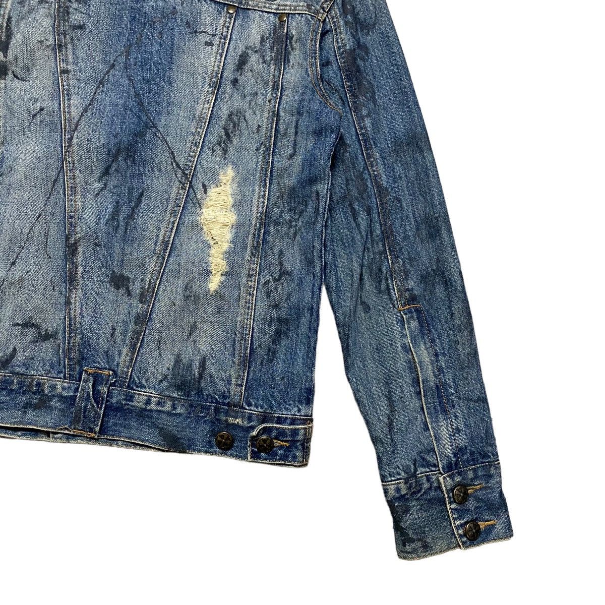 Le Grande Bleu (L.G.B.) MIDAS Machiavel Coated Distressed Denim Jacket Size US S / EU 44-46 / 1 - 10 Thumbnail