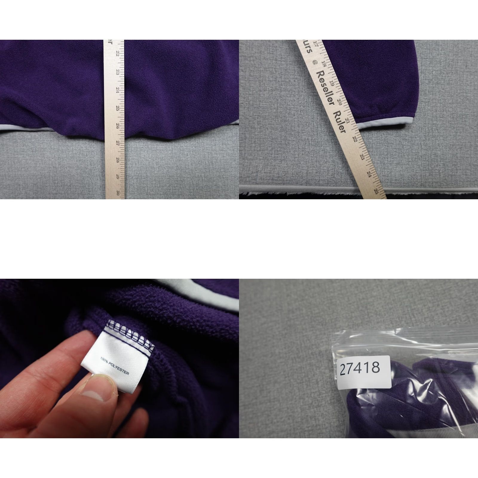 Peter Millar Peter Millar Purple Fleece 1/4 Zip Pullover Sweatshirt Mens Large Warmth Golf Size US L / EU 52-54 / 3 - 8 Thumbnail