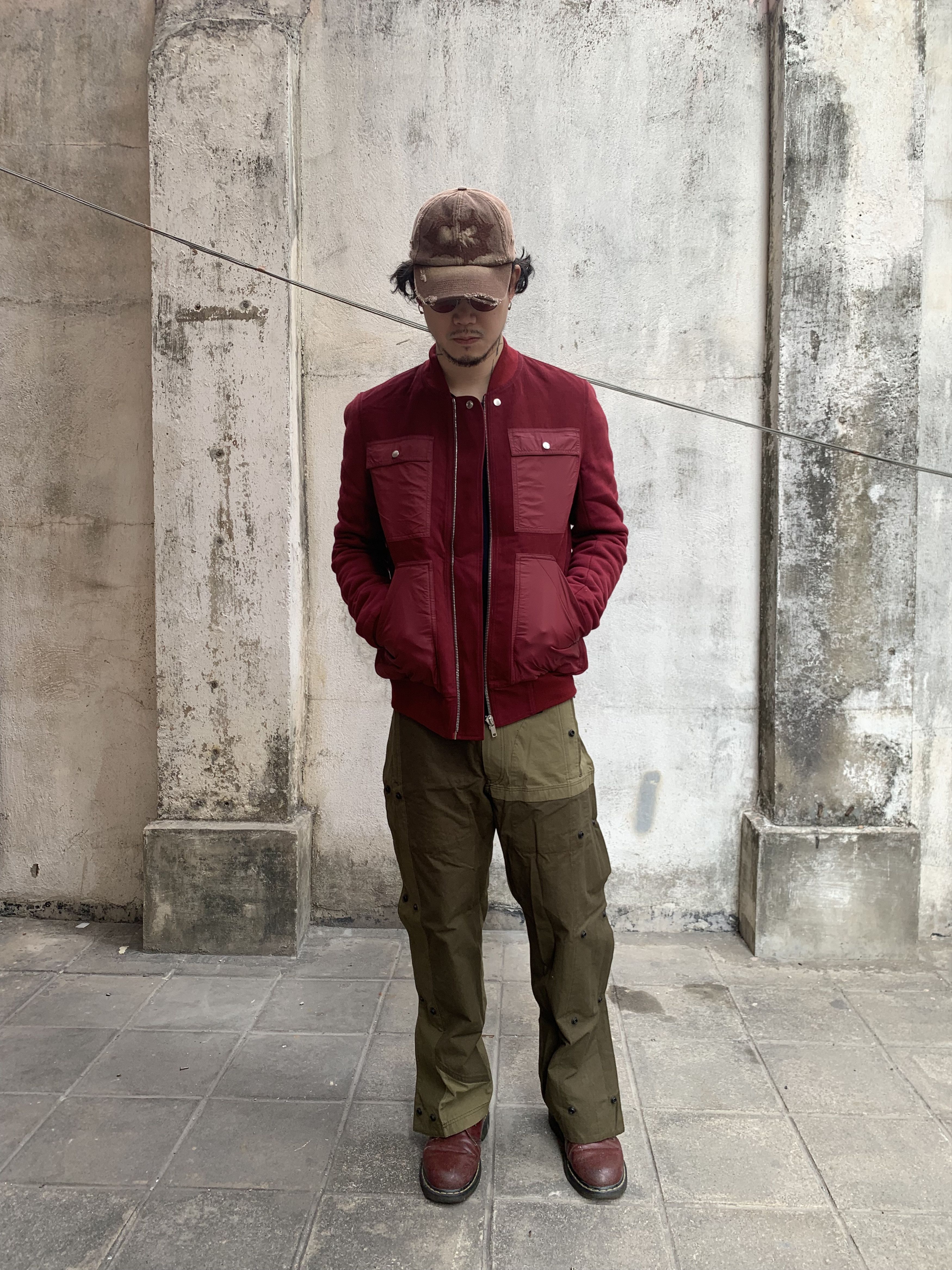 Rick Owens Drkshdw DRKSHDW by Rick Owens Burgundy Bomber Jacket Size US S / EU 44-46 / 1 - 1 Thumbnail