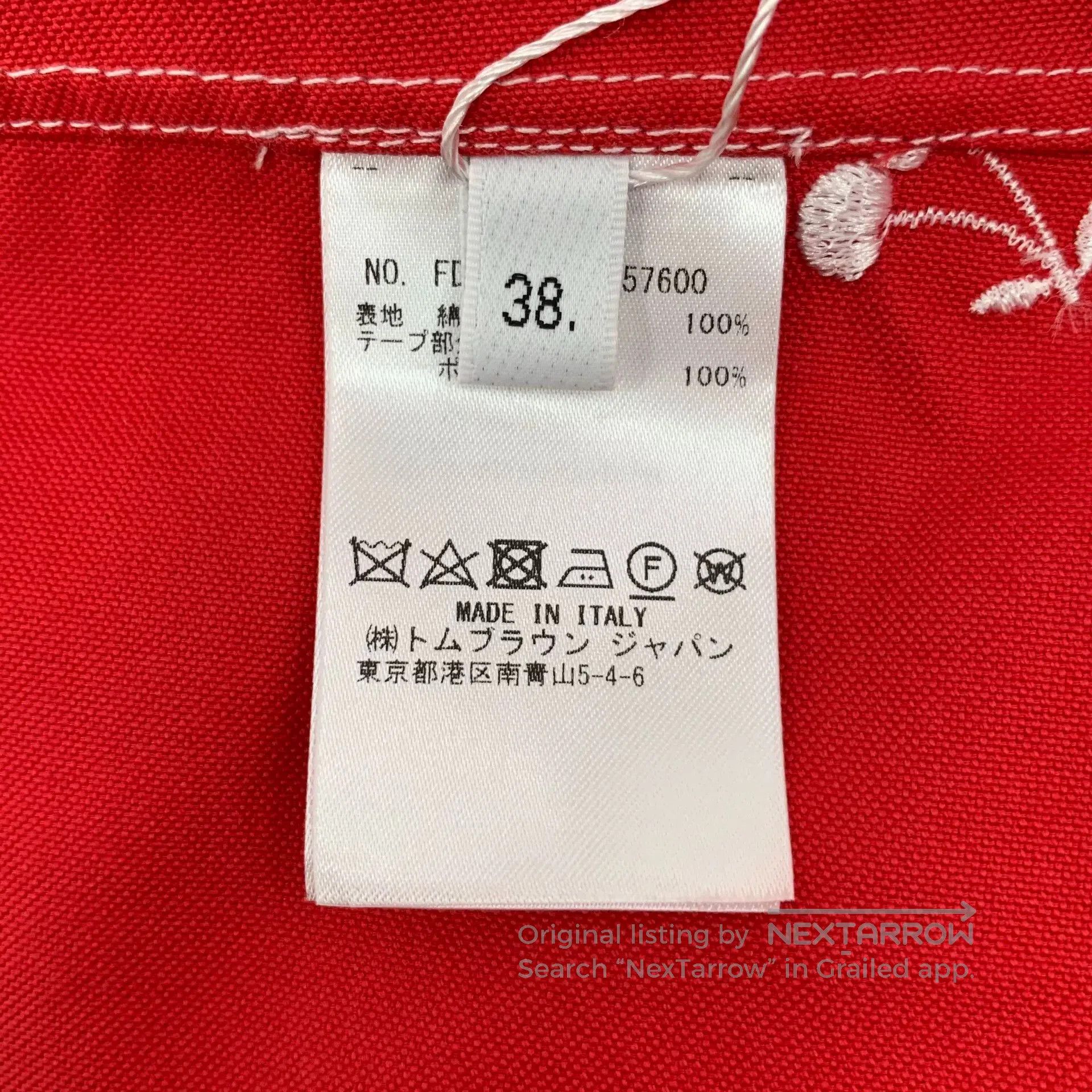 Thom Browne thom browne red cherry embroidered long sleeve shirt. Size US S / EU 44-46 / 1 - 8 Thumbnail