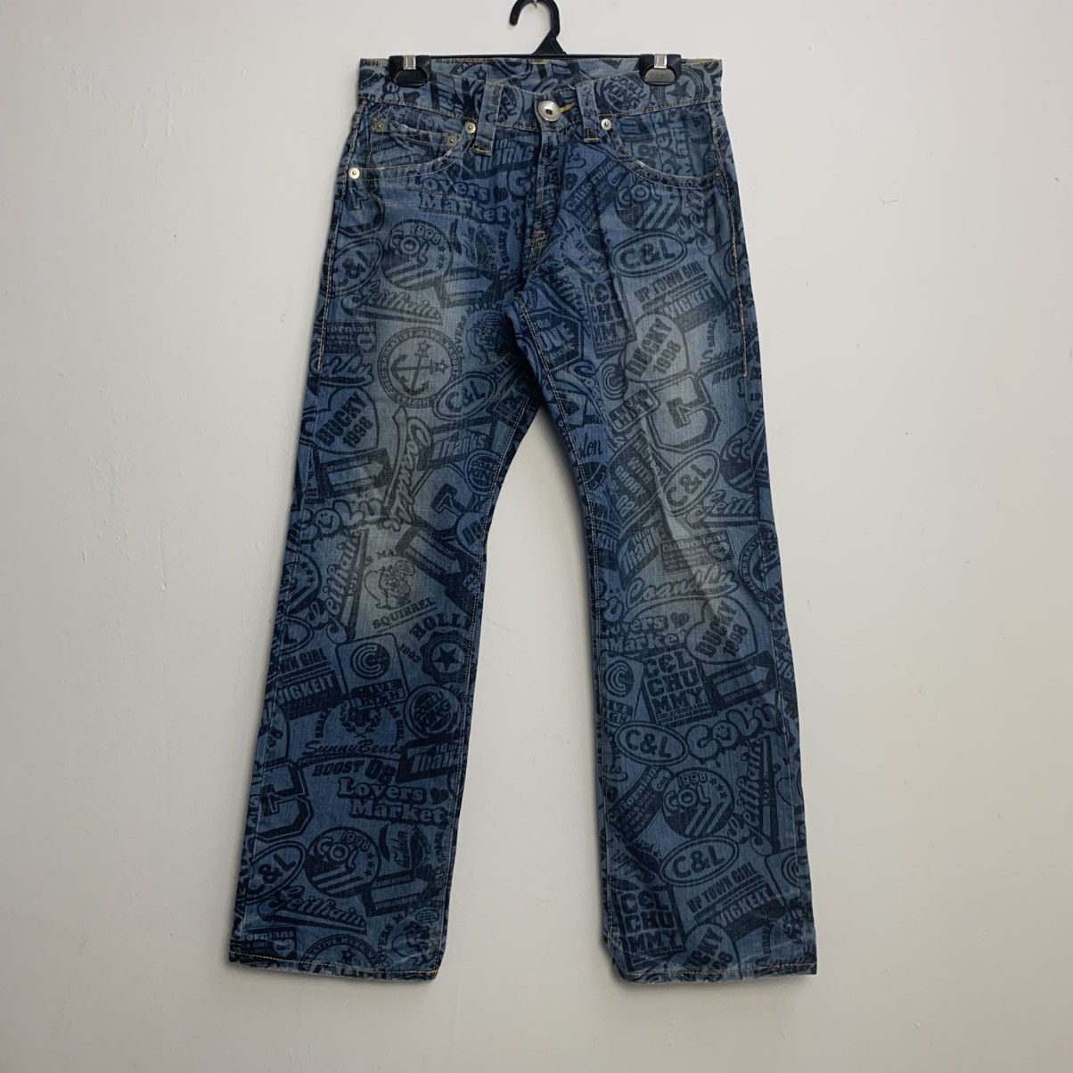 If Six Was Nine Rare Co&Lu Jeans Allover Graphic Print Denim Size US 30 / EU 46 - 1 Thumbnail