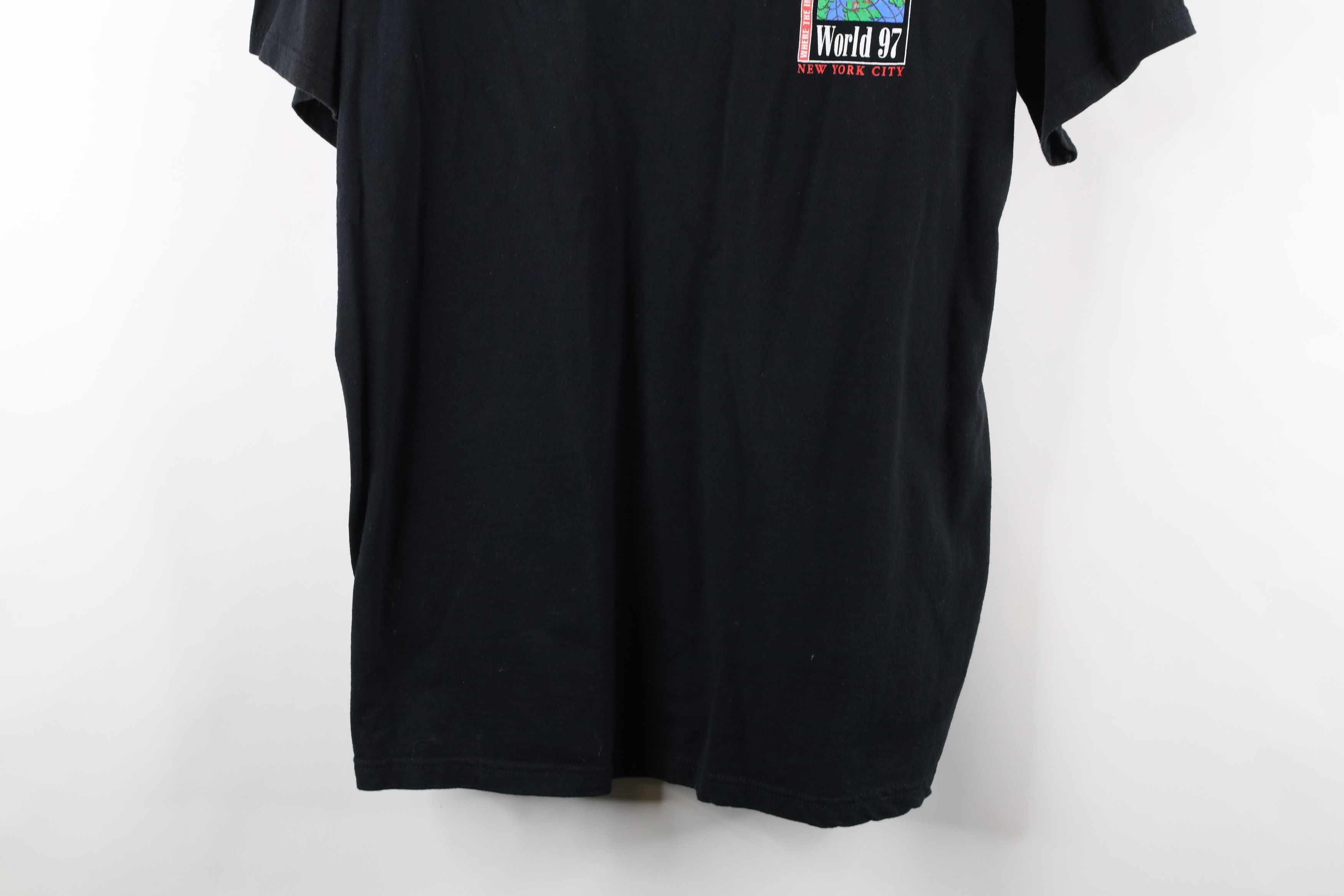 Vintage Vintage 90s Spell Out New York City Internet World T-Shirt Size US L / EU 52-54 / 3 - 3 Thumbnail