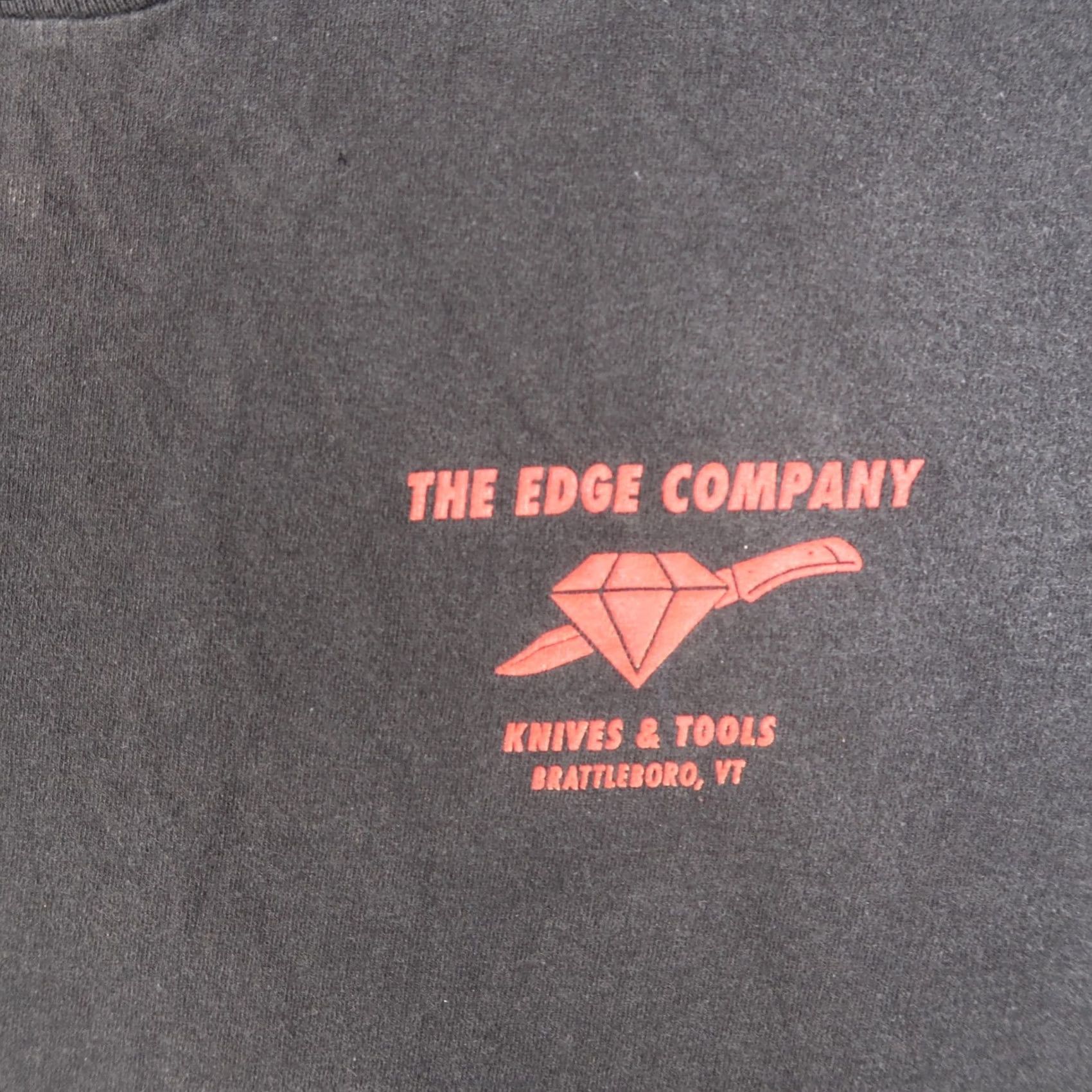 Fruit Of The Loom VINTAGE The Edge Company Knife Black T Shirt Mens L Large USA Made 90s 90s Logo Graphic Print Cotton Crew Neck Short Sleeve Fruit of the Loom Mens Size US L / EU 52-54 / 3 - 3 Thumbnail