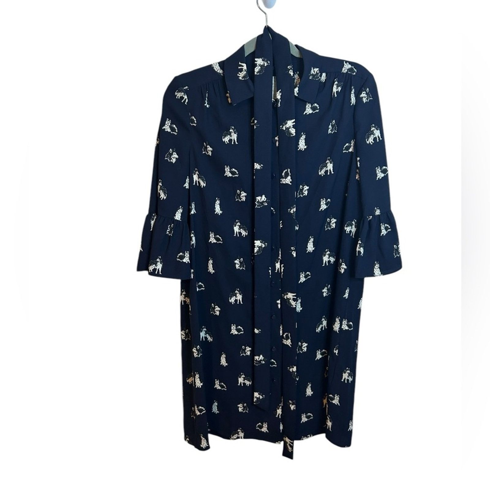 Kate Spade Kate Spade Husky Print Belted Button Front Dress Size S / US 4 / IT 40 - 2 Thumbnail