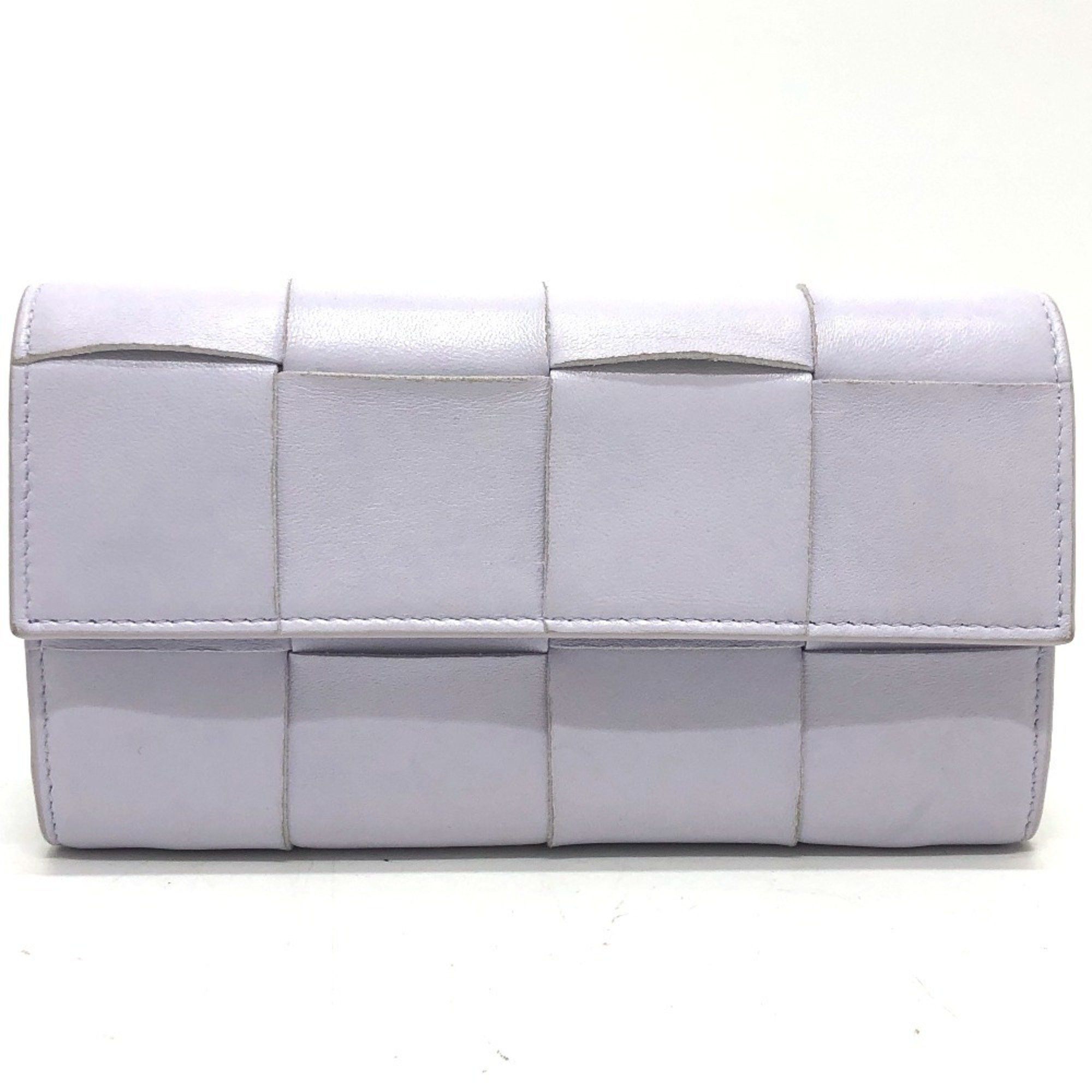 Bottega Veneta BOTTEGA VENETA 667433 Intrecciato Maxi Bi-fold Long Wallet Leather Women's Purple Size ONE SIZE - 1 Thumbnail
