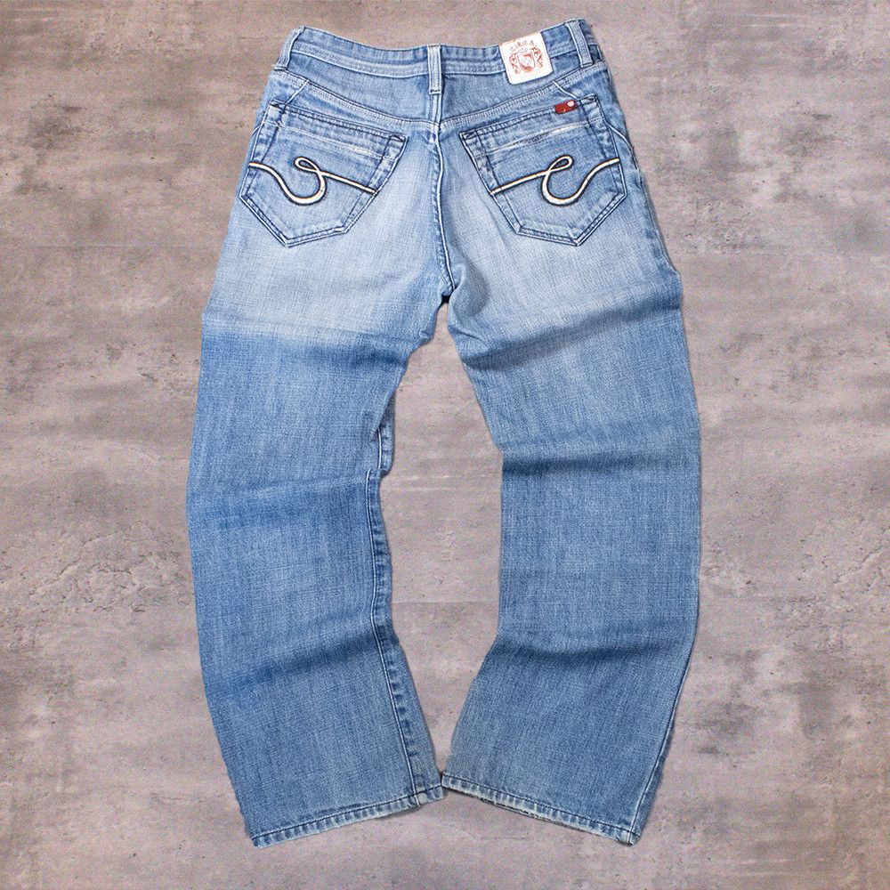 Vintage Y2K 2000's Circa Baggy Relax Crazy Midwash Denim Pant's Size US 32 / EU 48 - 1 Thumbnail