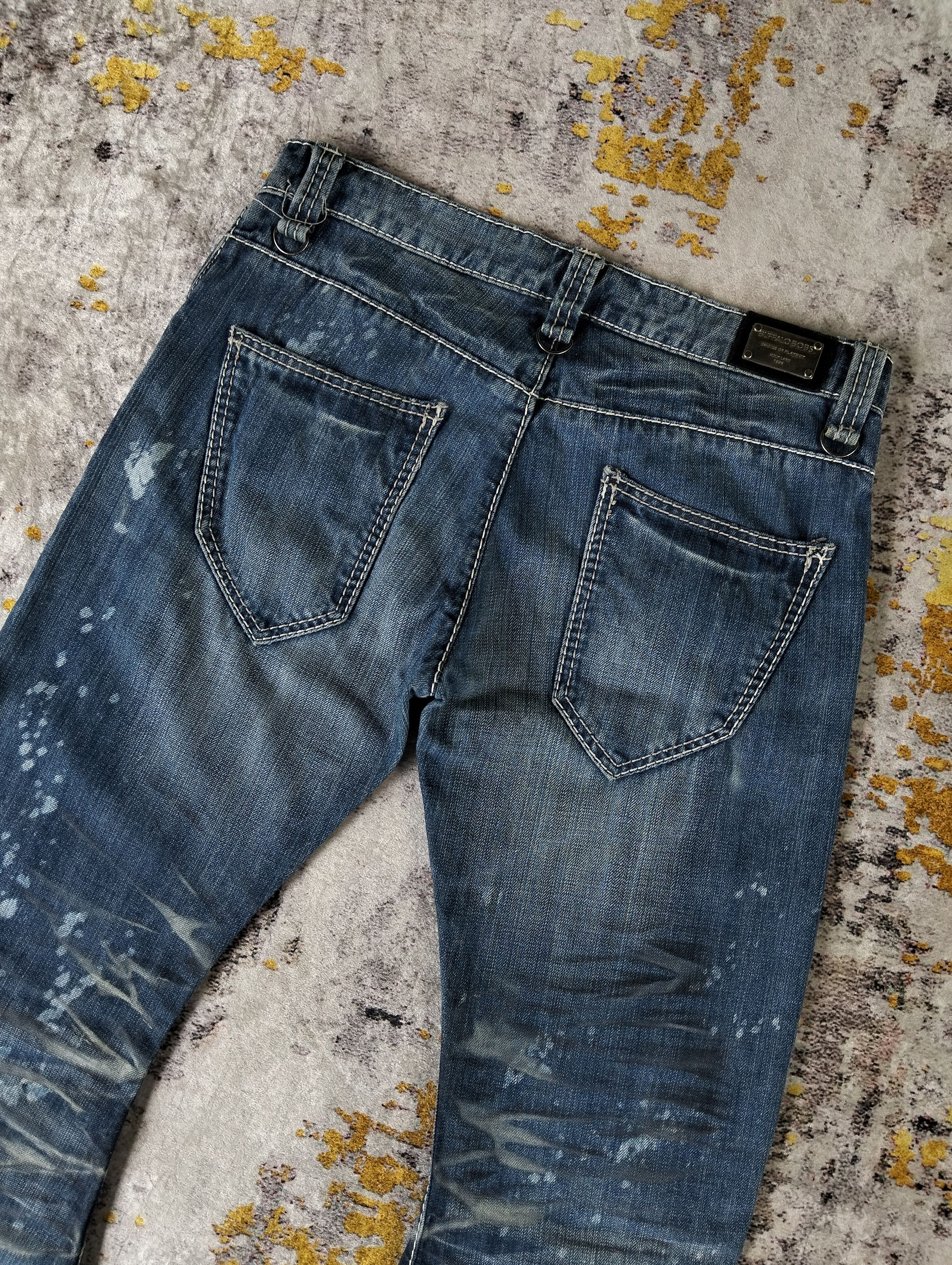 Tornado Mart 2000s Buffalo Bobs Curve Whisker Paint Flared Low Rise Jeans Size US 32 / EU 48 - 5 Thumbnail
