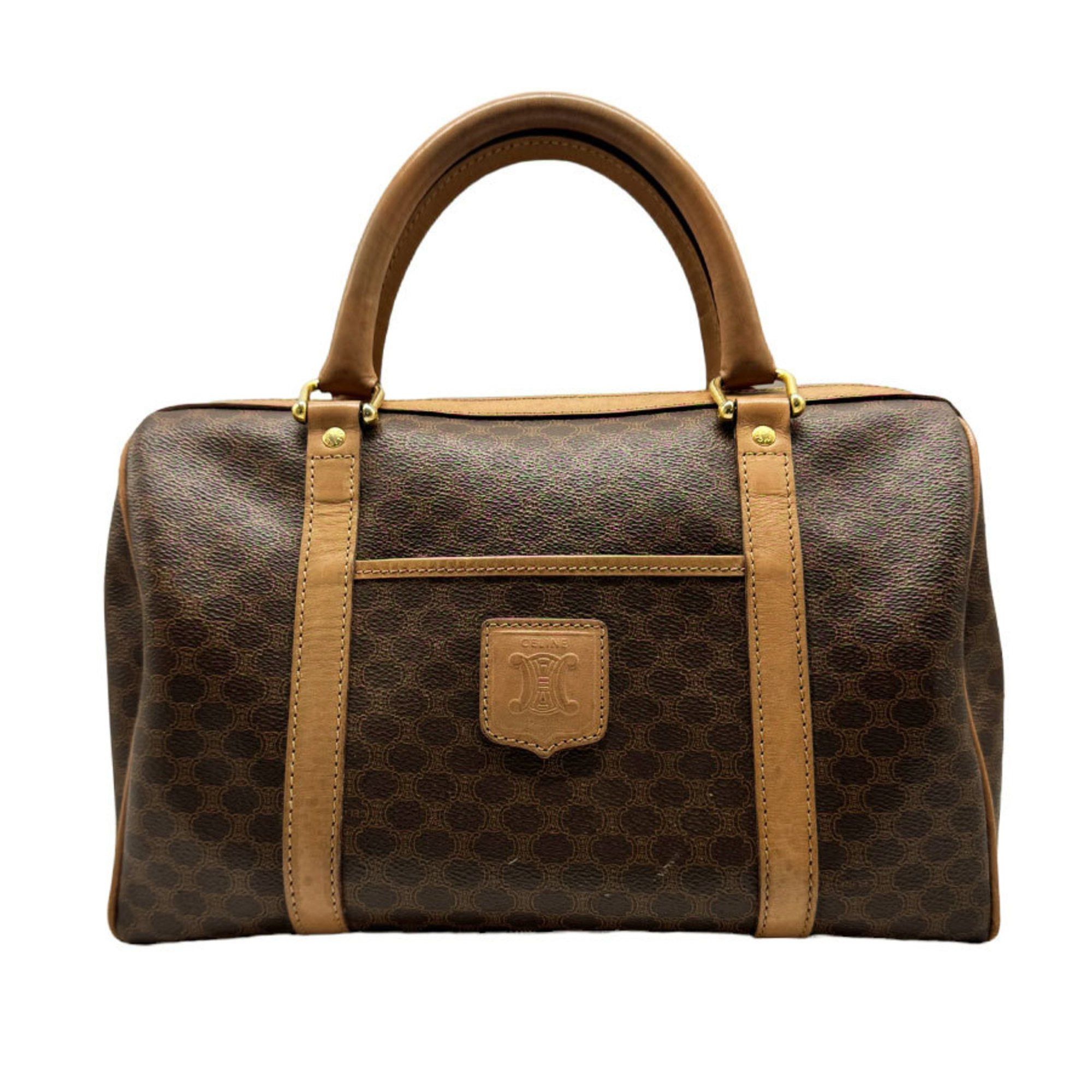 image of Celine Handbag, Macadam Coated Canvas, Brown, Unisex Z0451, Women's