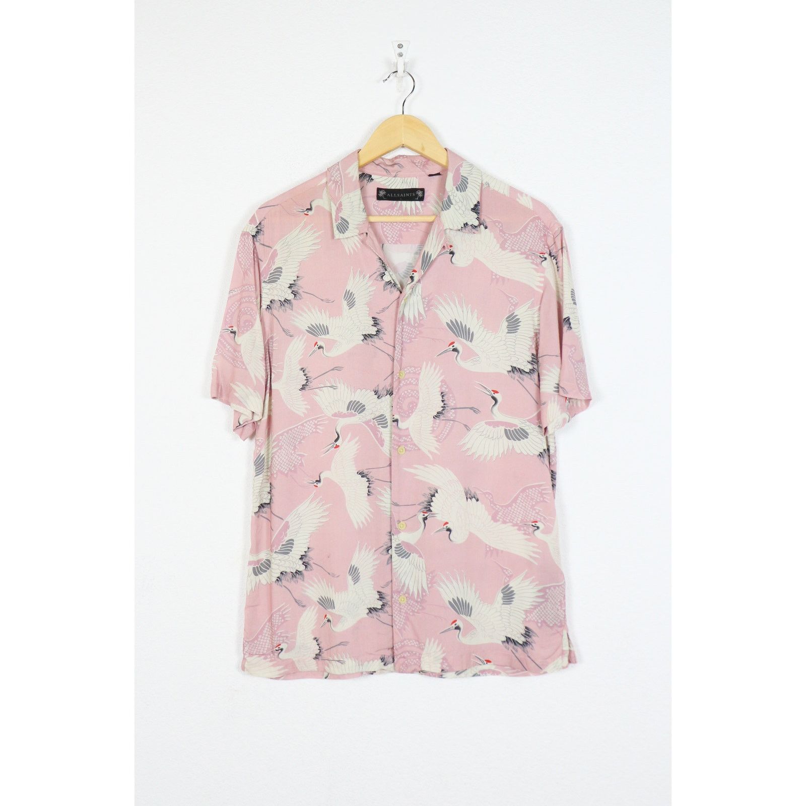 Allsaints Allsaints Tsuru Japanese Printed Viscose Open Collar Shirt Size US S / EU 44-46 / 1 - 1 Thumbnail