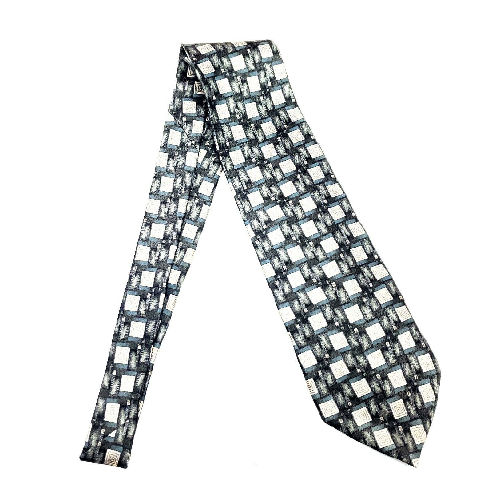 Pierre Cardin Pierre Cardin Silk Tie Green Geometric Wide Print Size ONE SIZE - 6 Thumbnail