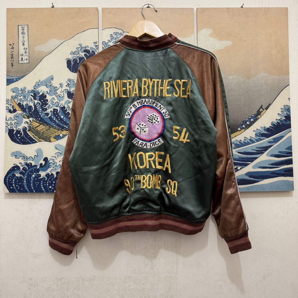 Japanese Brand Vintage 80s Sukajan Jacket CAB Clothing Korea Tour Para-Dice Size US S / EU 44-46 / 1 - 1 Thumbnail