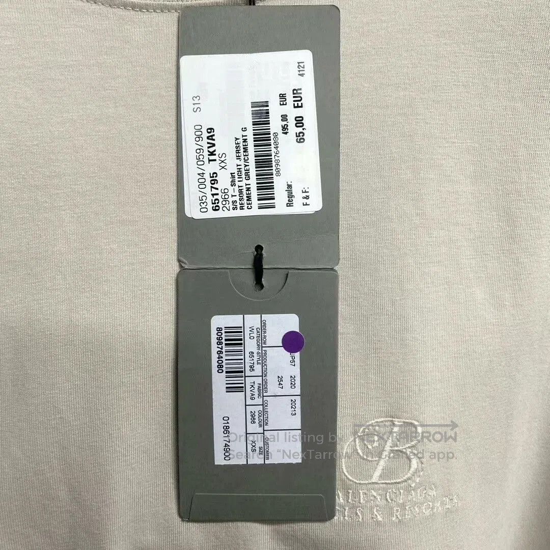 Balenciaga Balenciaga Beige Logo Embroidered Tee. Size US XXS / EU 40 - 5 Thumbnail