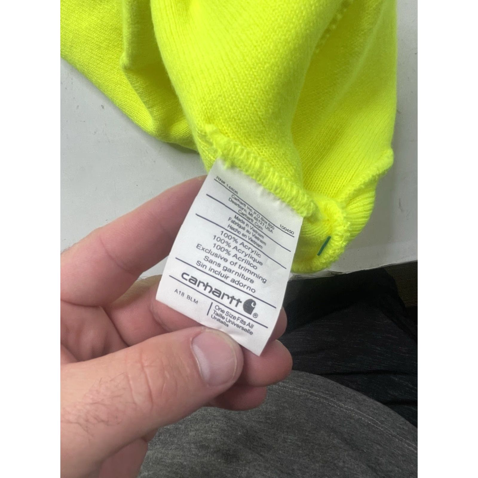 Carhartt Carhartt Beanie Knit Hat - High Visibility Neon Yellow Safety Workwear Cuffed Cap Mens One Size Size ONE SIZE - 2 Thumbnail