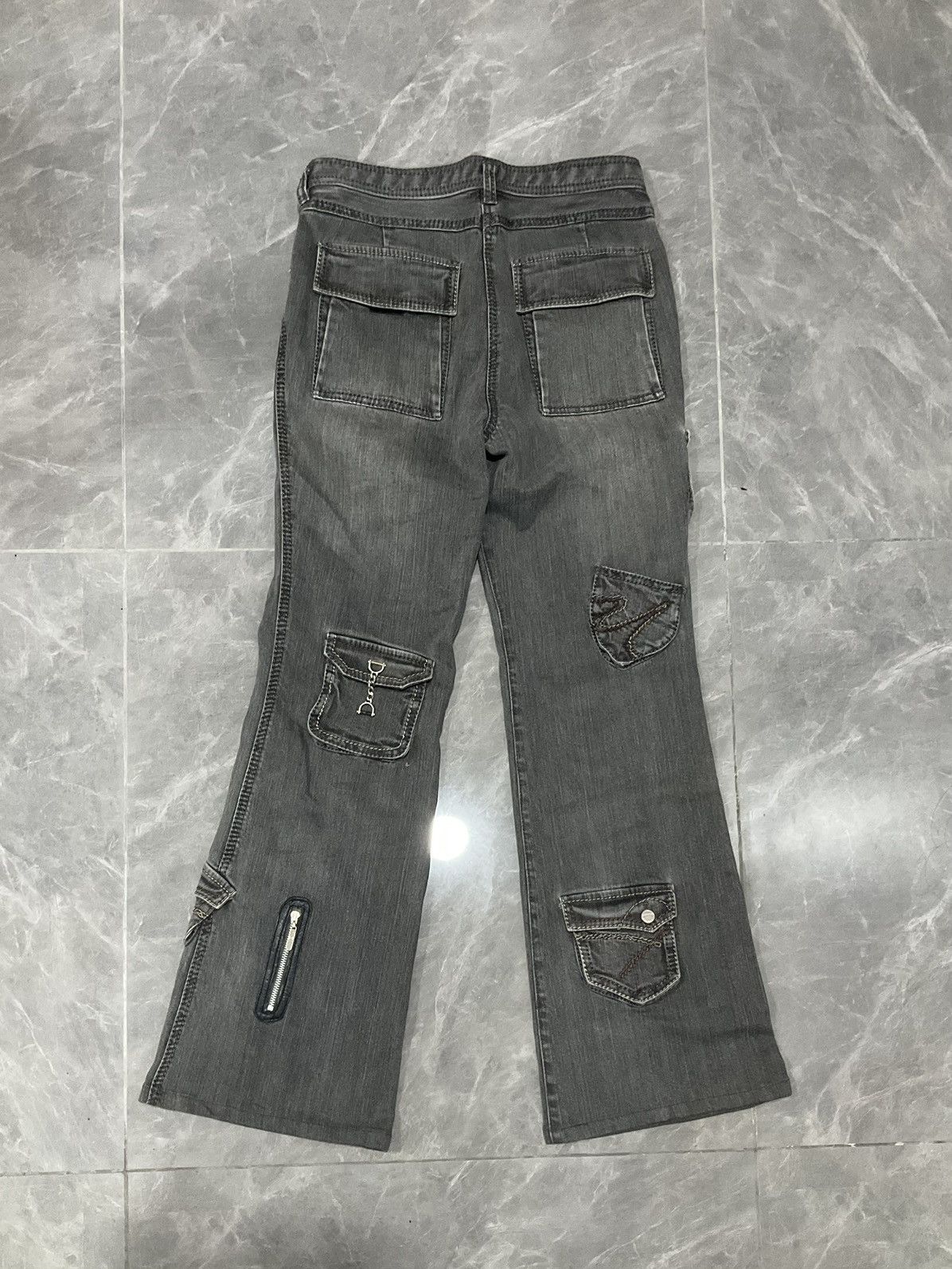 Japanese Brand Style Designer Multi Pocket Denim Jeans Bootcut Size 27" / US 4 / IT 40 - 2 Thumbnail