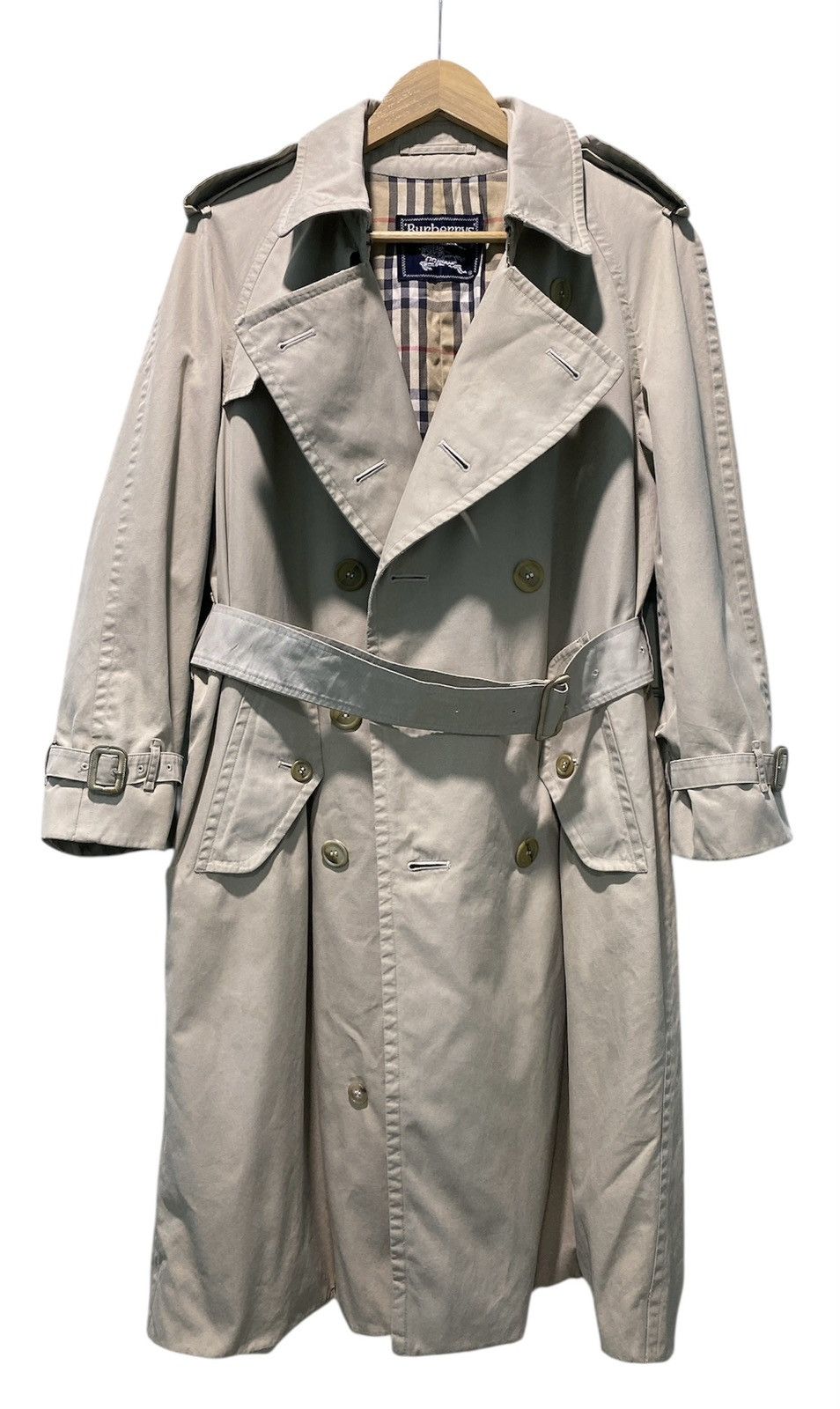 Burberry Vtg Burberry Double Breasted Nova Check Trench Coat Size S / US 4 / IT 40 - 1 Thumbnail