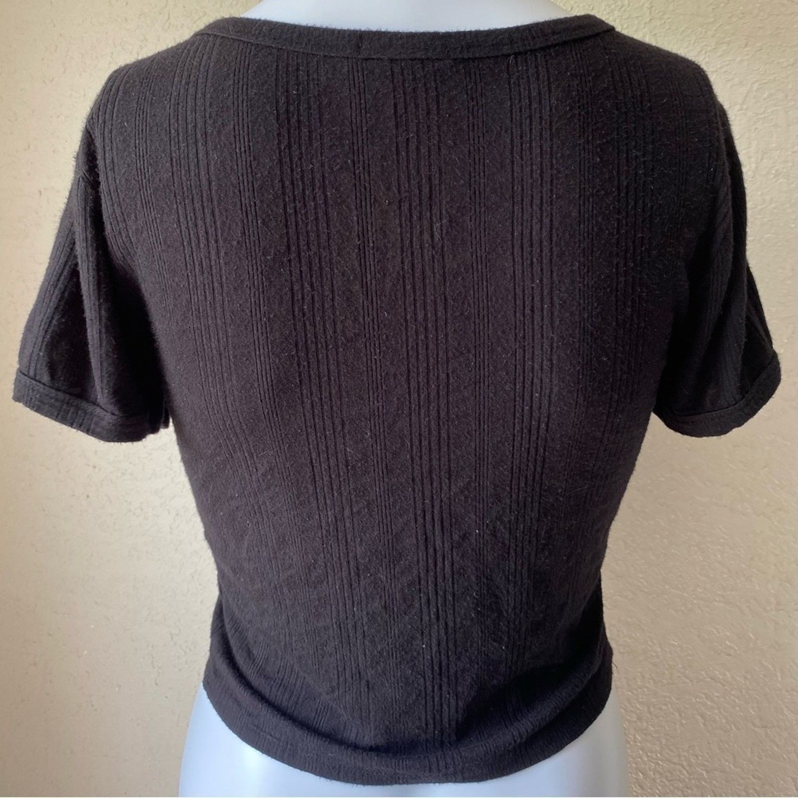 Other Bozzolo | Basic Solid Crop Top Short Sleeve T-shirt | Medium Size M / US 6-8 / IT 42-44 - 2 Thumbnail
