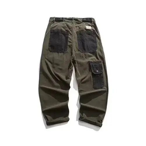 Jean 20AW Indigo Union Japan Olive Pocket Patchwork Pants Size US 31 - 2 Thumbnail