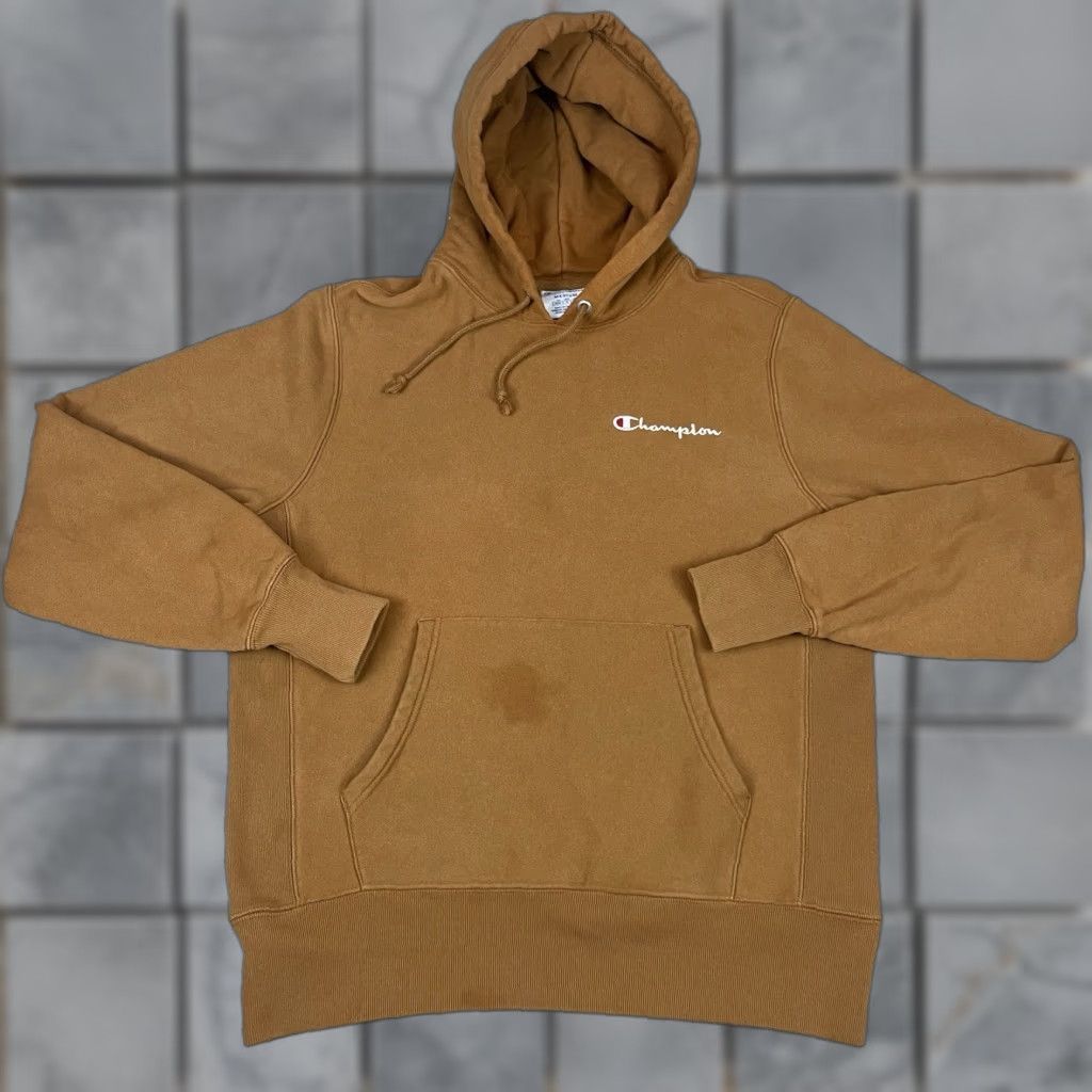 Champion VINTAGE Champion Sweatshirt Mens Medium Hooded Embroidered Reverse Weave Essential Brown/Black Size US M / EU 48-50 / 2 - 1 Thumbnail