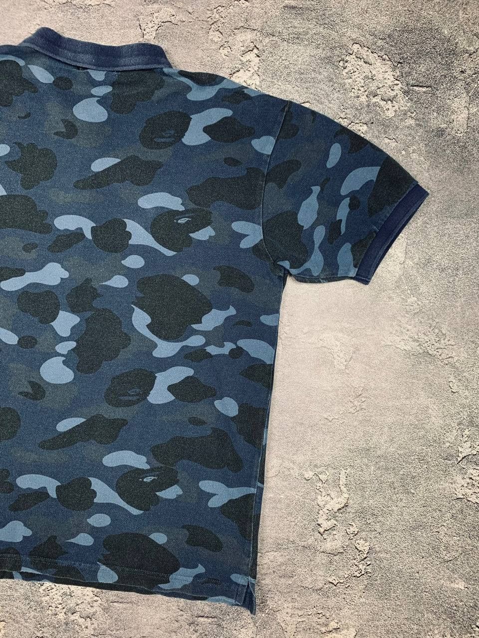 Bape Bape A Bathing Ape Blue Camo Polo Shirt Authentic Ape Head Size US L / EU 52-54 / 3 - 14 Thumbnail
