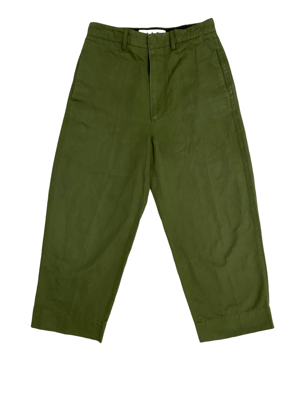 Image of Marni Cropped Loose Relax Pants in Army Green, Men's (Size 30)