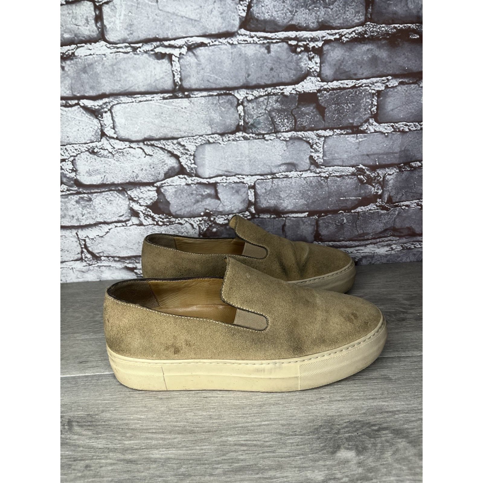 Frame Frame Le Ren Tan Suede Leather Slip On Sneakers Shoes Women Size US 8 / IT 38 - 14 Thumbnail