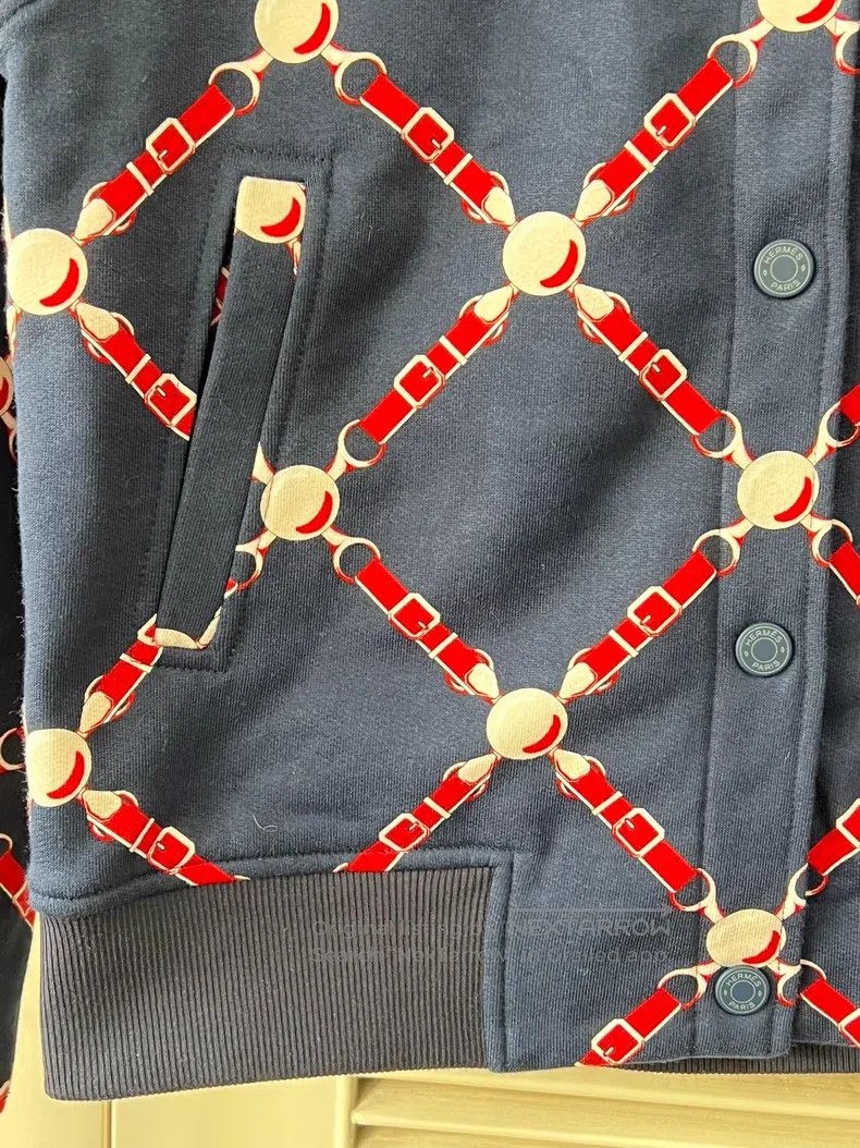 Hermes Hermes Women's chain print jacket, blue Size XXS / US 00 / IT 34 - 4 Thumbnail