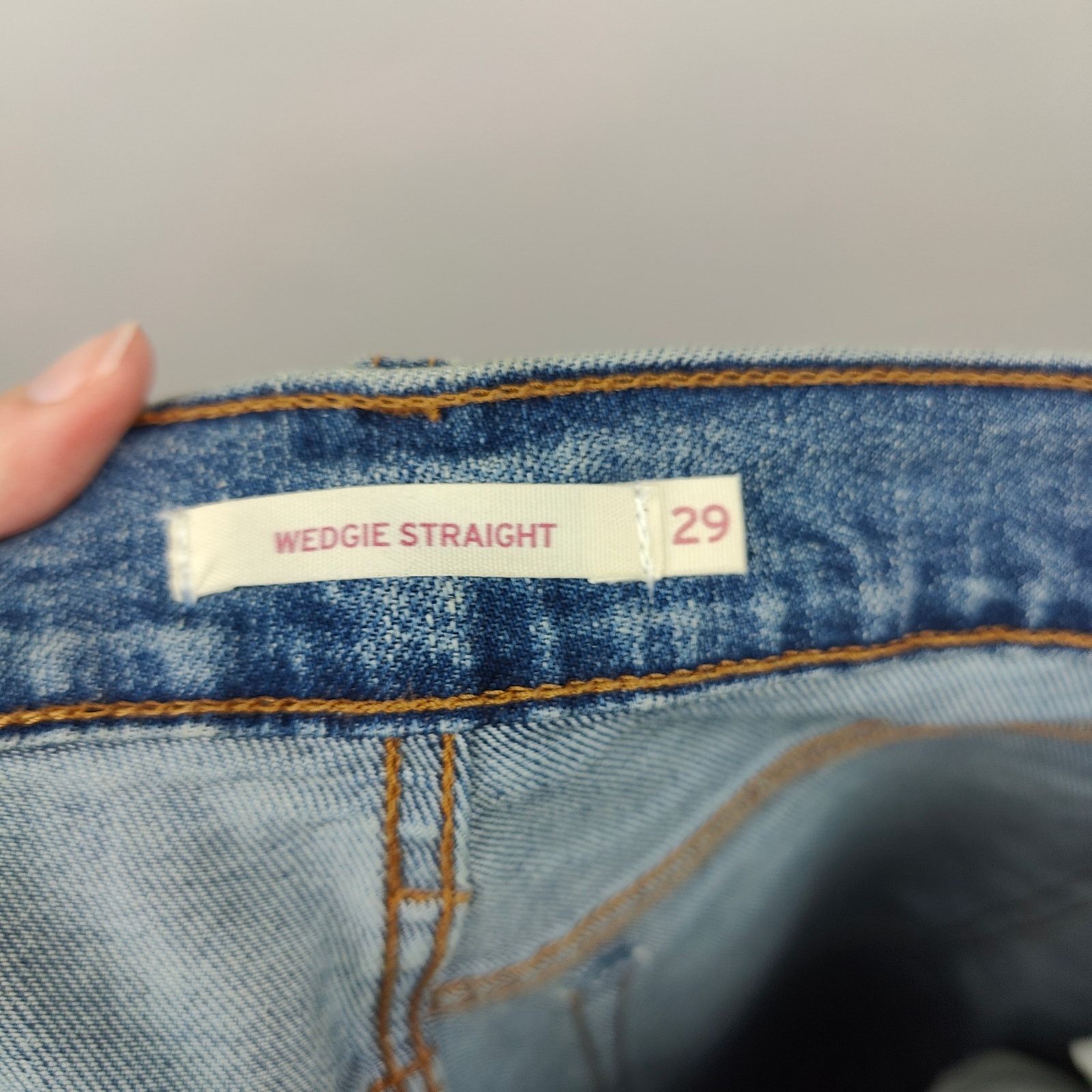 Levi's Levi's Wedgie Straight Straight Jeans Womens 29 Medium Wash Size 29" - 7 Thumbnail