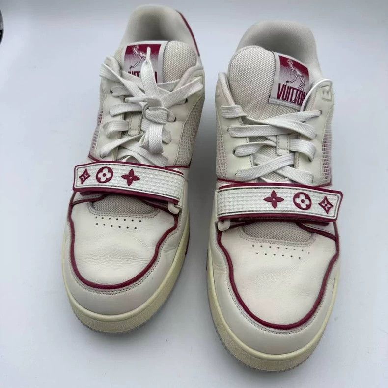 Louis Vuitton lv trainer white red sneakers-2508 Size US 5 / EU 37 - 4 Thumbnail
