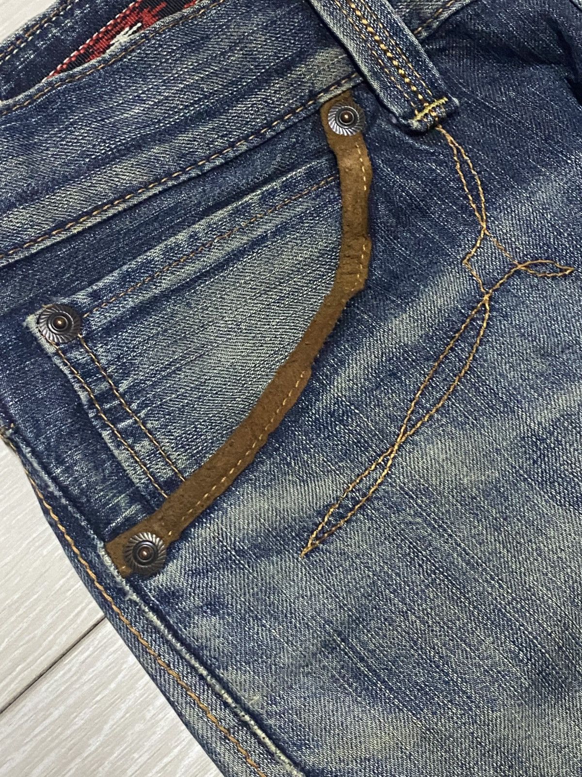 Junya Watanabe Vintage Edwin XV Mud Wash Diatressed Baggy Jeans Size US 32 / EU 48 - 10 Thumbnail