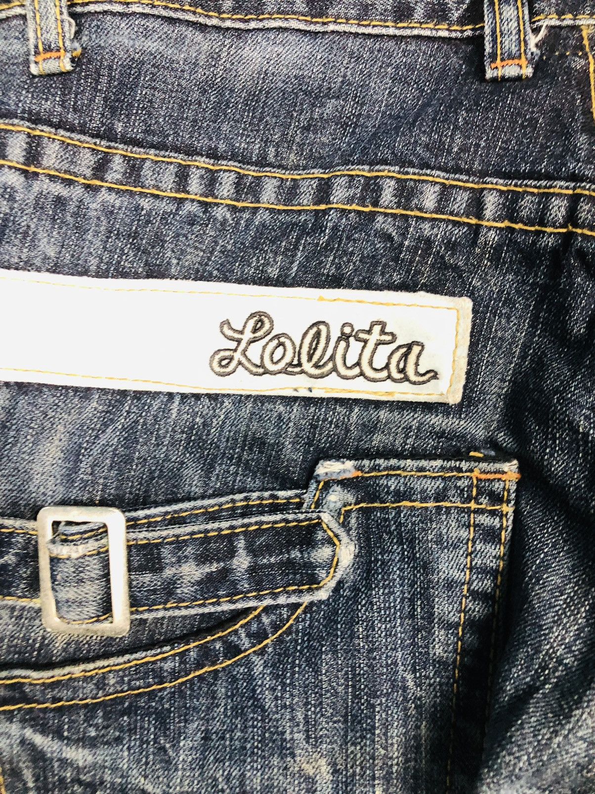 If Six Was Nine Lolita Jeans Y2K Distressed Bootcut/Flare Denim (Rare) (40) Size 32" / US 10 / IT 46 - 19 Thumbnail