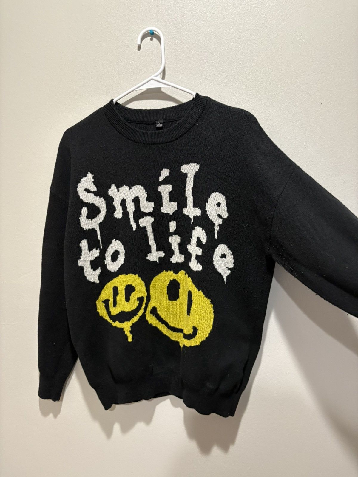 Vintage Smile to life knit sweater Size US L / EU 52-54 / 3 - 1 Thumbnail