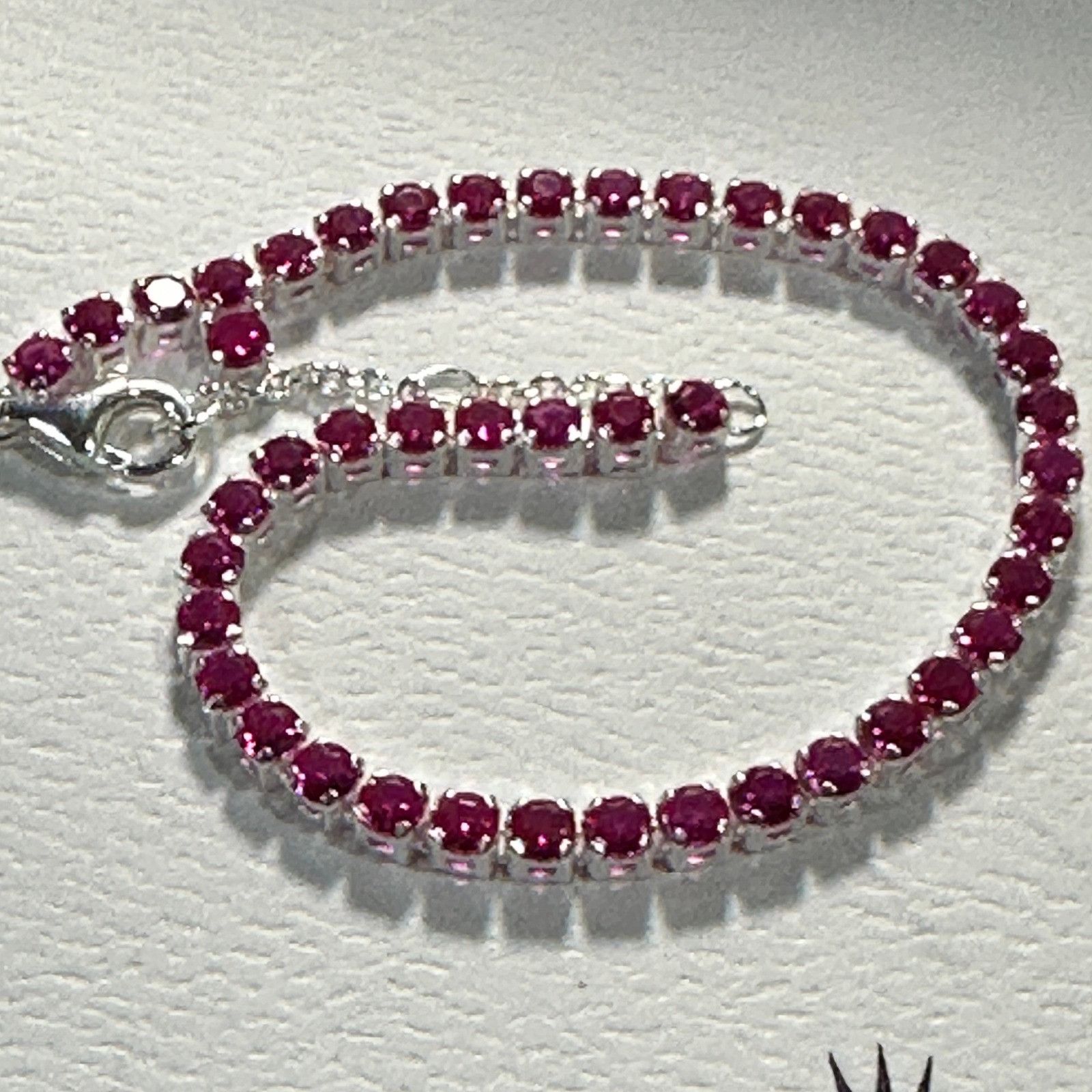 pandora Authentic Pandora, SZ 20CM, Hot Pink Crystal Tennis Bracelet Size ONE SIZE - 3 Thumbnail