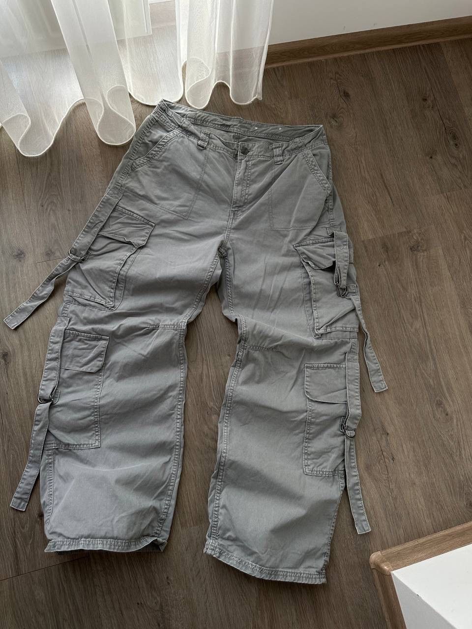 Japanese Brand × Vintage Vintage Japanese Baggy Gray Cargo Pocket Pants Size US 32 / EU 48 - 7 Thumbnail
