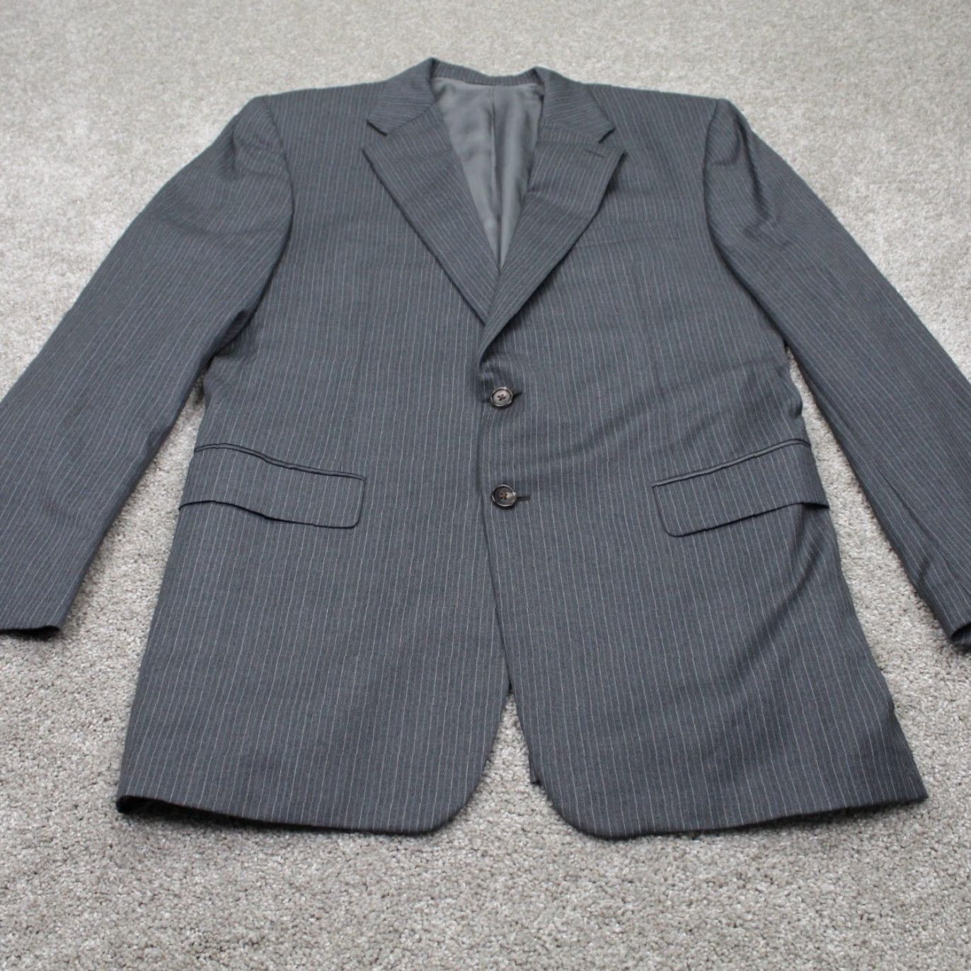Madison Hickey Freeman Blazer Mens 42 Long Gray Worsted Wool Coat Jacket Size 42R - 2 Thumbnail