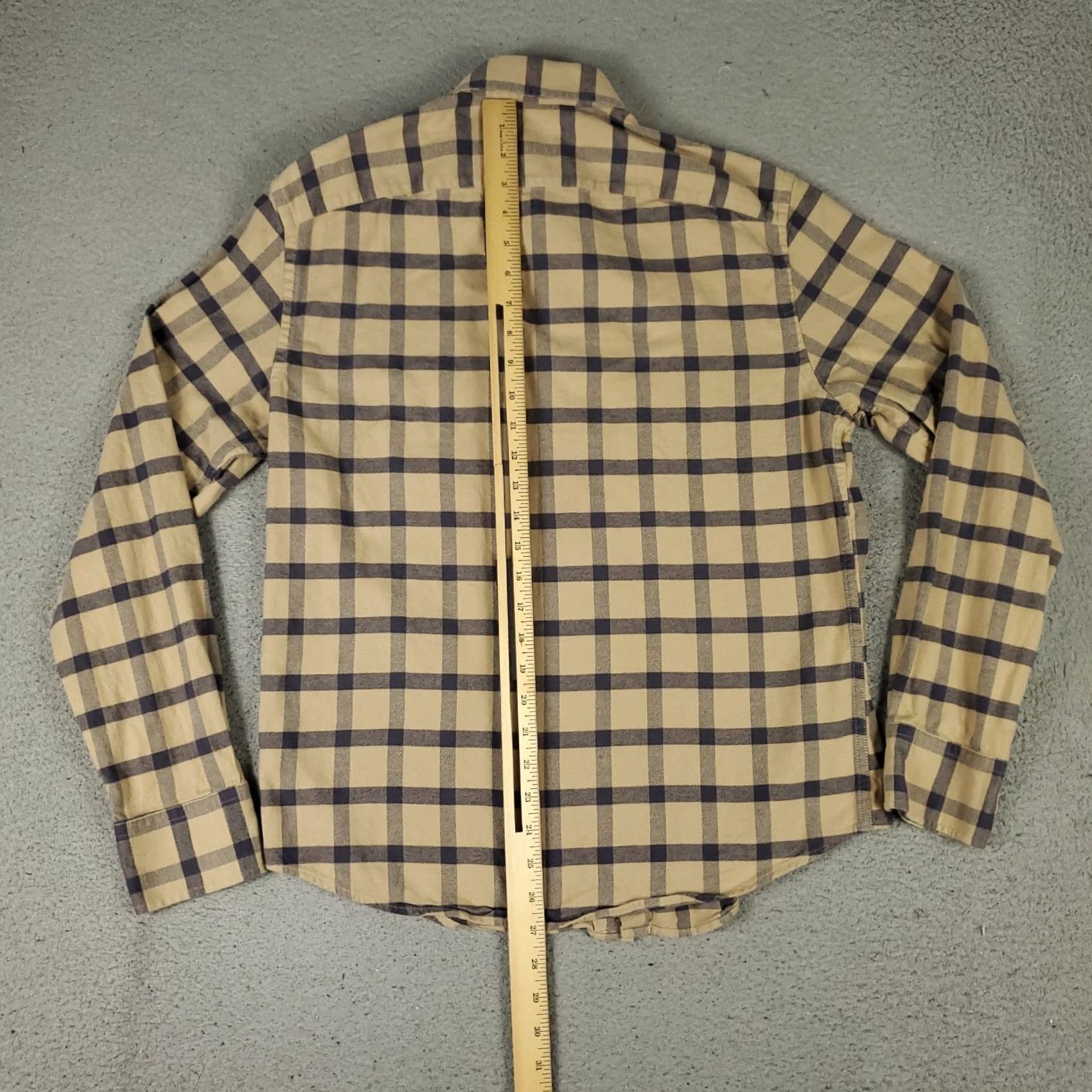 UNTUCKit UNTUCKit Shirt Mens Medium Beige Blue Check Flannel Button Up Long Sleeve Size US M / EU 48-50 / 2 - 3 Thumbnail