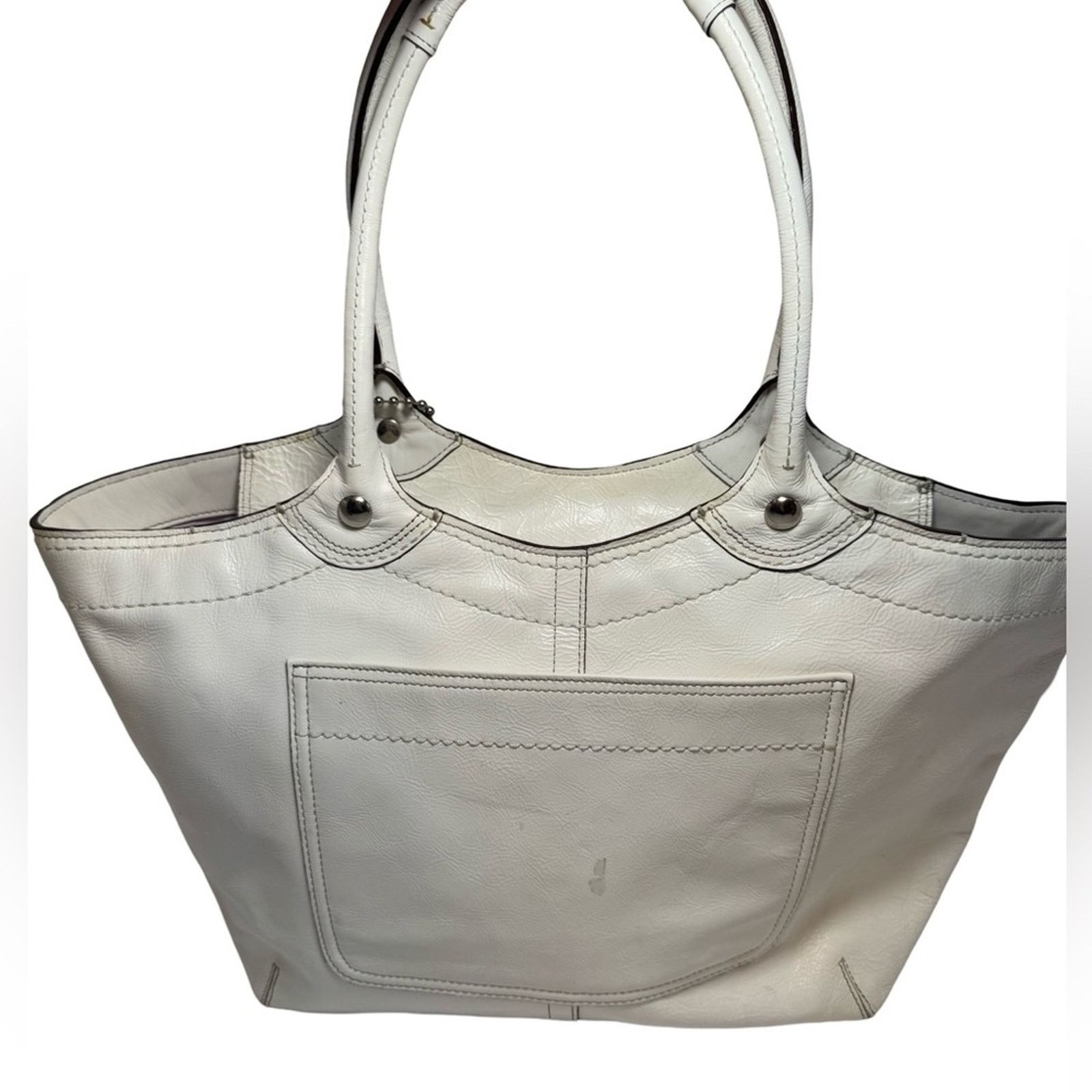 Coach Coach Bleecker Caryall Tote Eggshell Patent Leather #14483 Size ONE SIZE - 2 Thumbnail