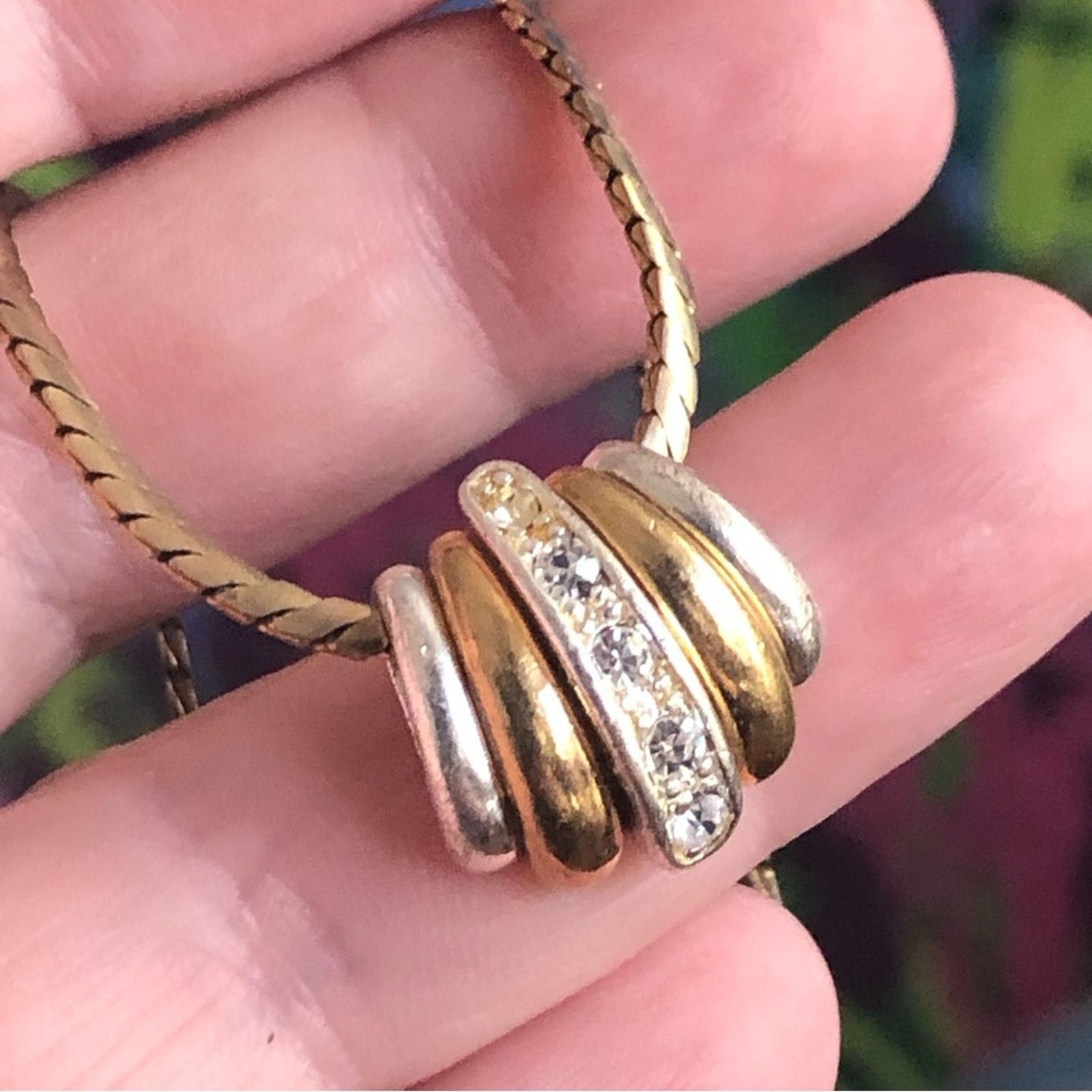 Vintage Vintage gold and silver tone stone accent necklace Size ONE SIZE - 2 Thumbnail