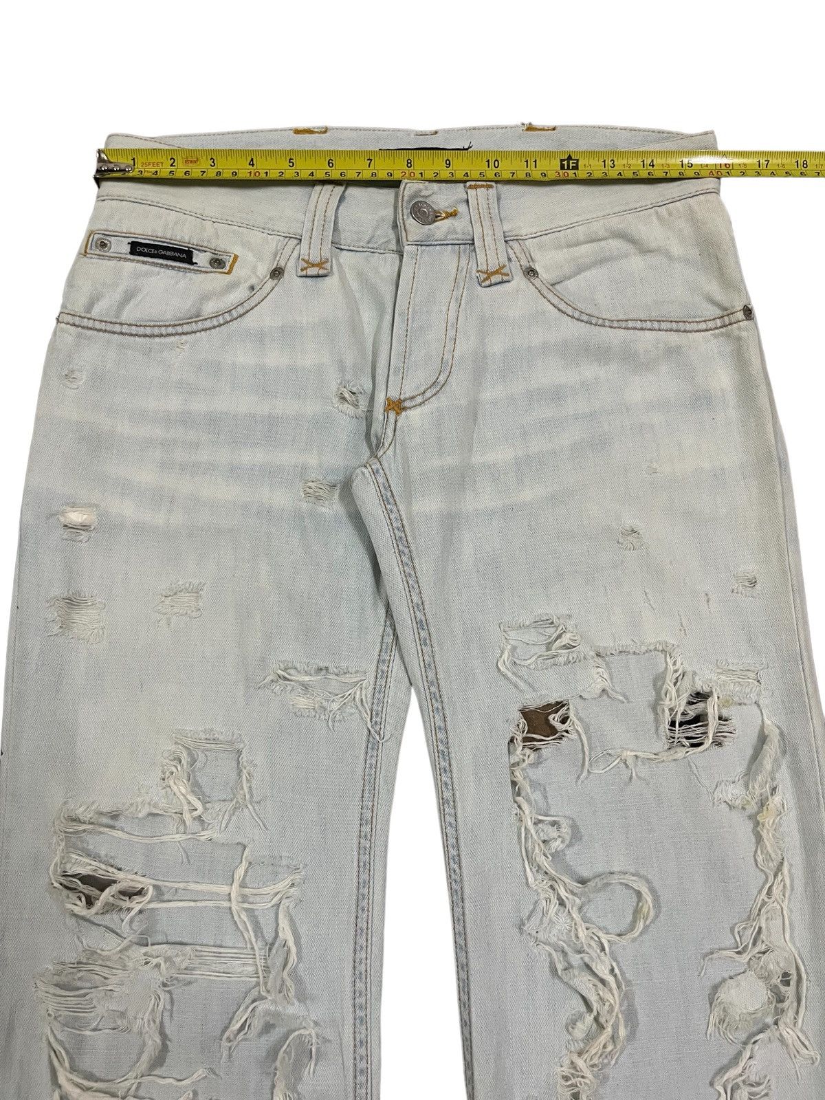 Dolce & Gabbana Dolce & Gabbana Destroyed Grey Bleached Distressed Punk Jean Size US 32 / EU 48 - 14 Thumbnail