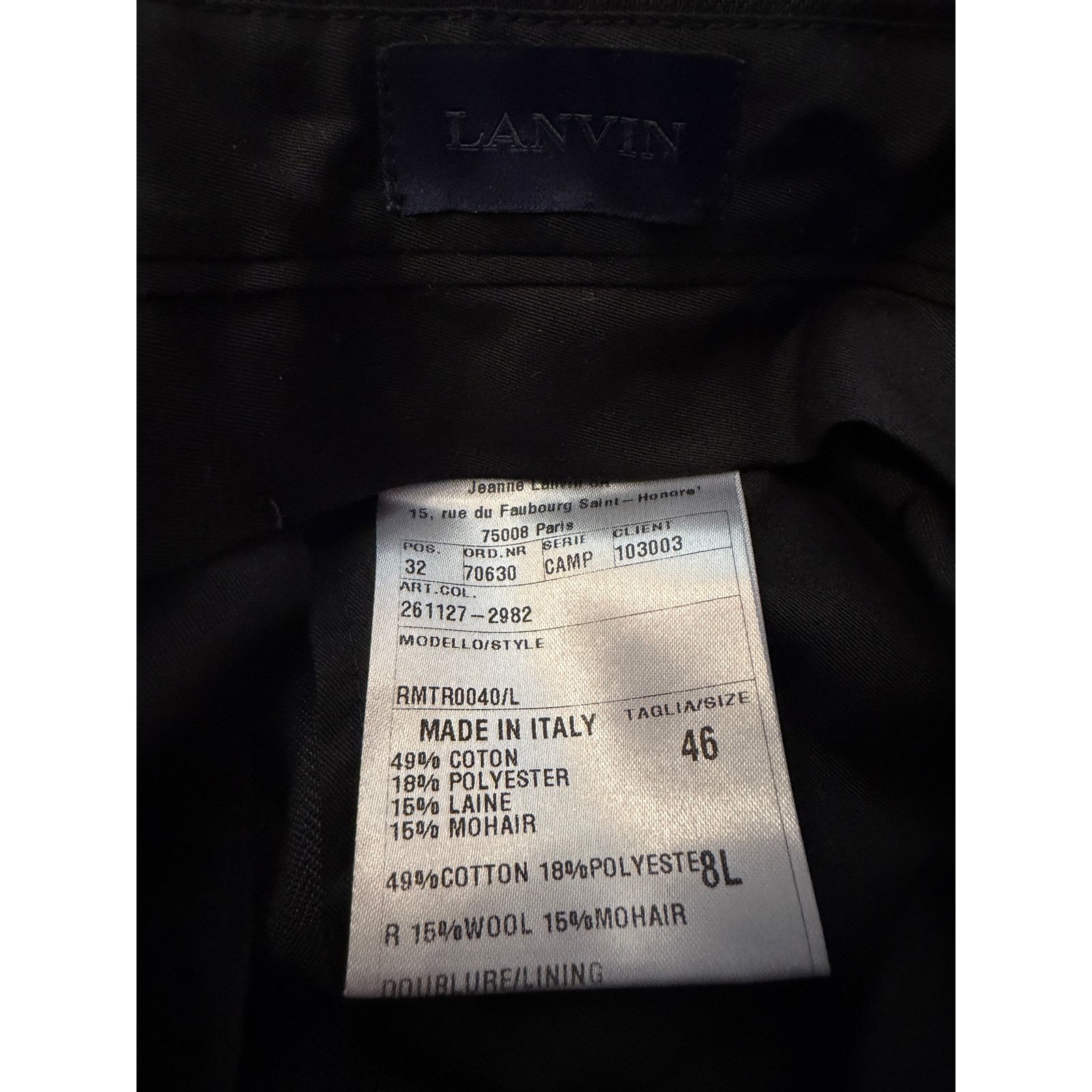 Lanvin Lanvin NWOT Dark Brown Cotton-Wool-Mohair Blend Dress Pants Size US 30 / EU 46 - 4 Thumbnail