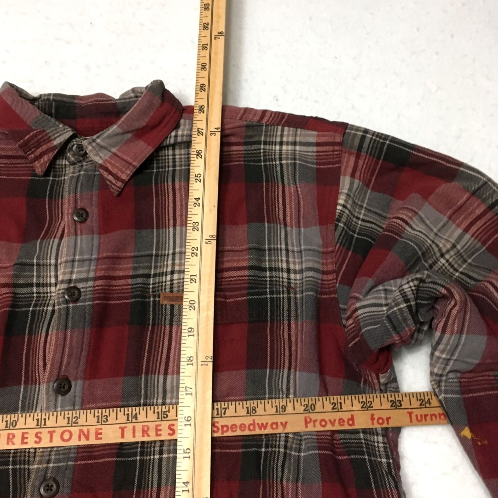 Vintage VINTAGE Wolverine Heavy Flannel Button-Down Shirt Jacket Shacket Pockets Brown Mens LG Size US L / EU 52-54 / 3 - 6 Thumbnail