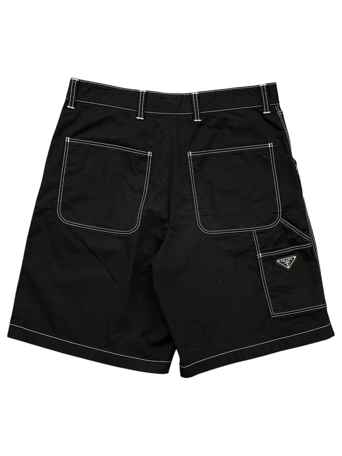 Prada 2023 Triangle Logo Contrast Carpenter Shorts